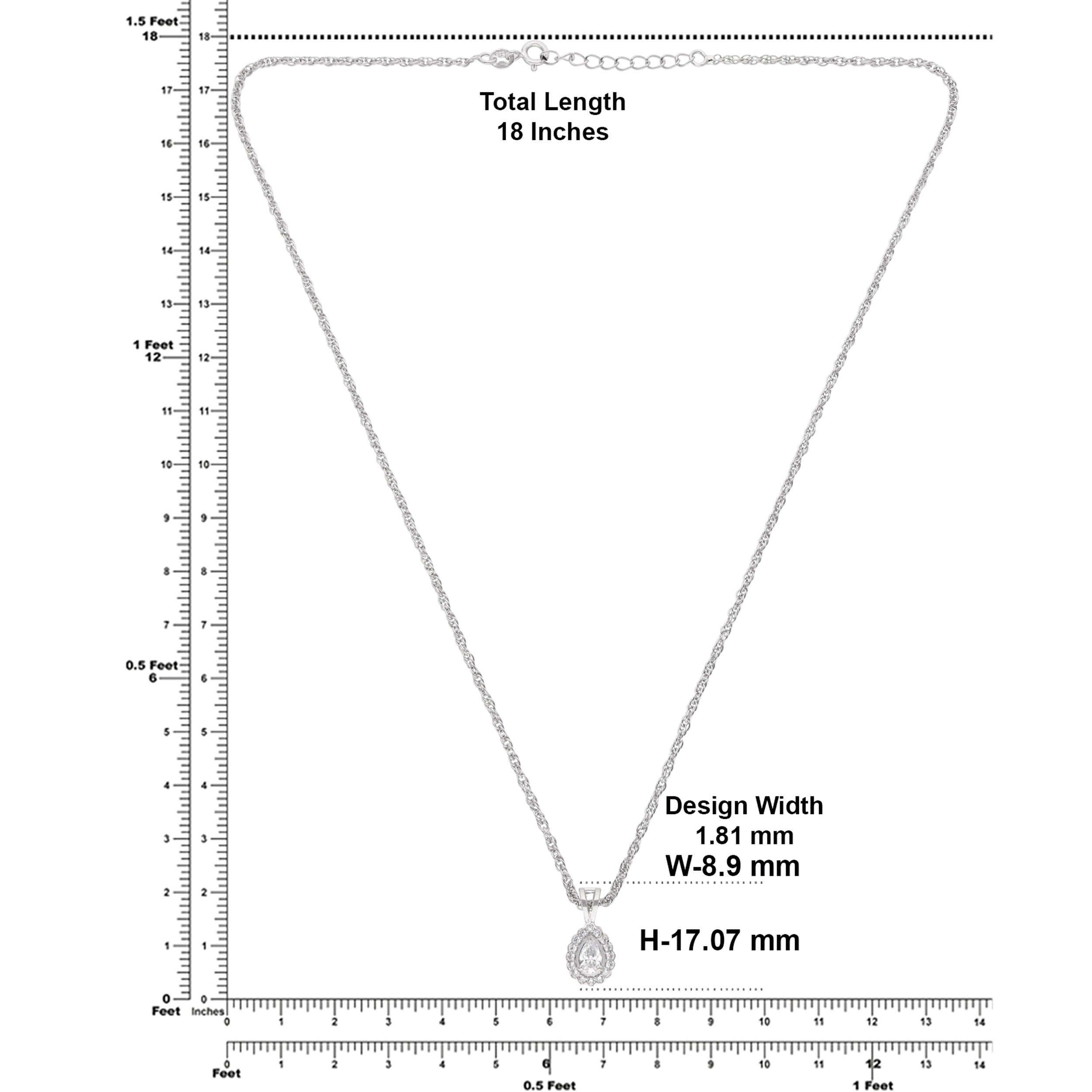 Double Halo Teardrop Pendant Necklace in Sterling Silver | 0003579381, 0021424472, 0021424465