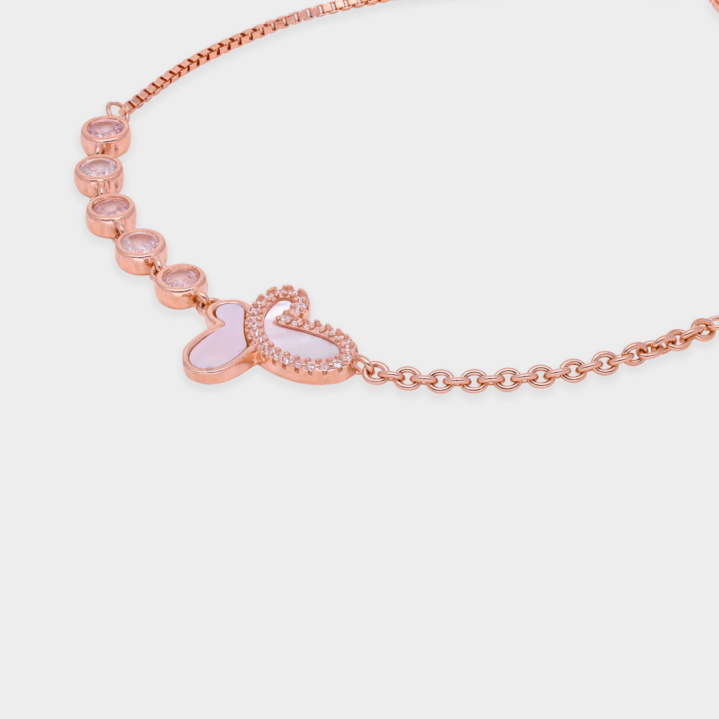 Silver Adjustable Bracelet with Butterfly and Bezel-Set Stones | SKU : 0021525865, 0021525780, 0021525858
