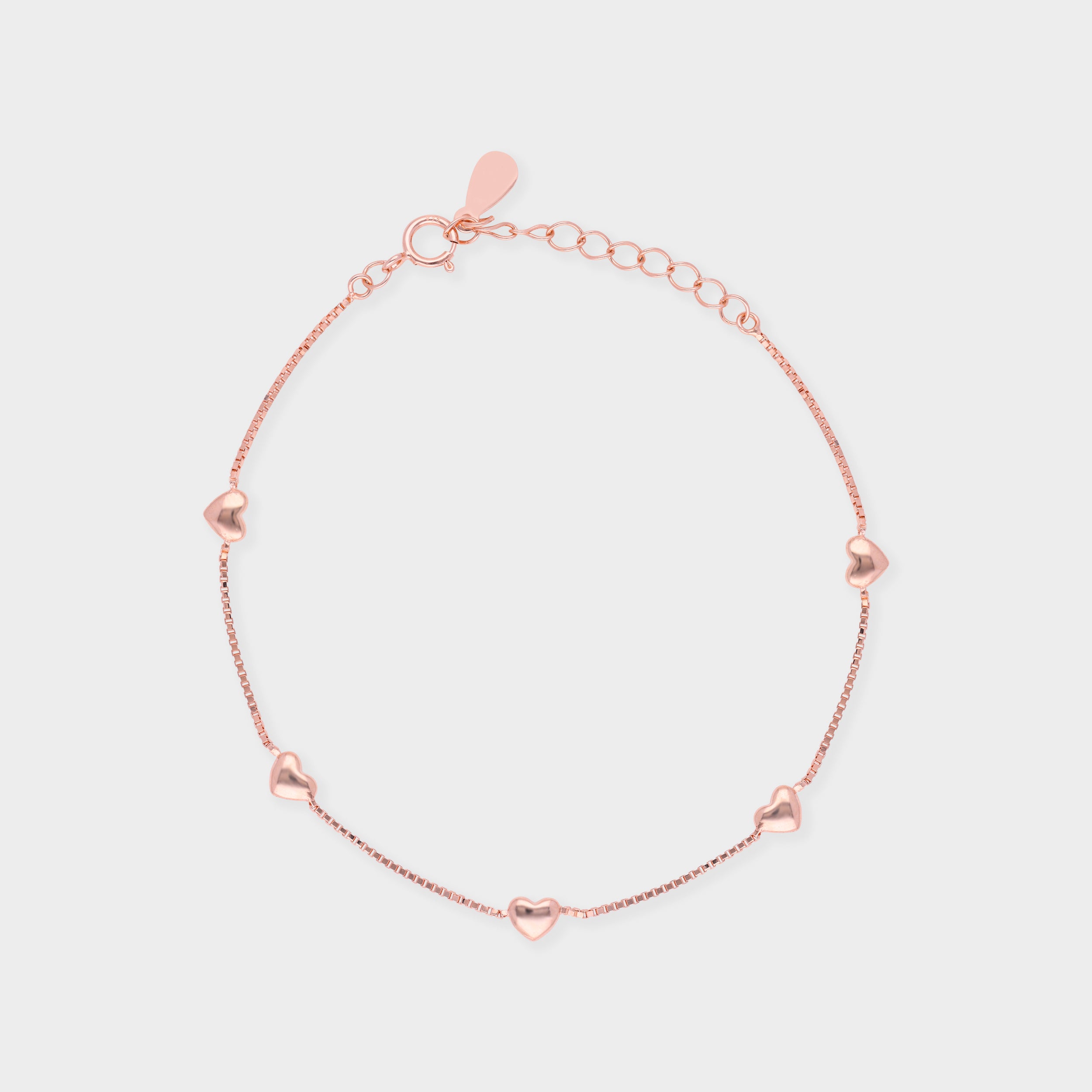 Dainty Heart Motif Bracelet in Rose Gold / Silver Finish | SKU : 0021525964, 0021525902, 0021525971, 0021525926, 0003624128, 0021525957, 0021525940, 0021525933, 0021525919, 0003624135, 0021546587
