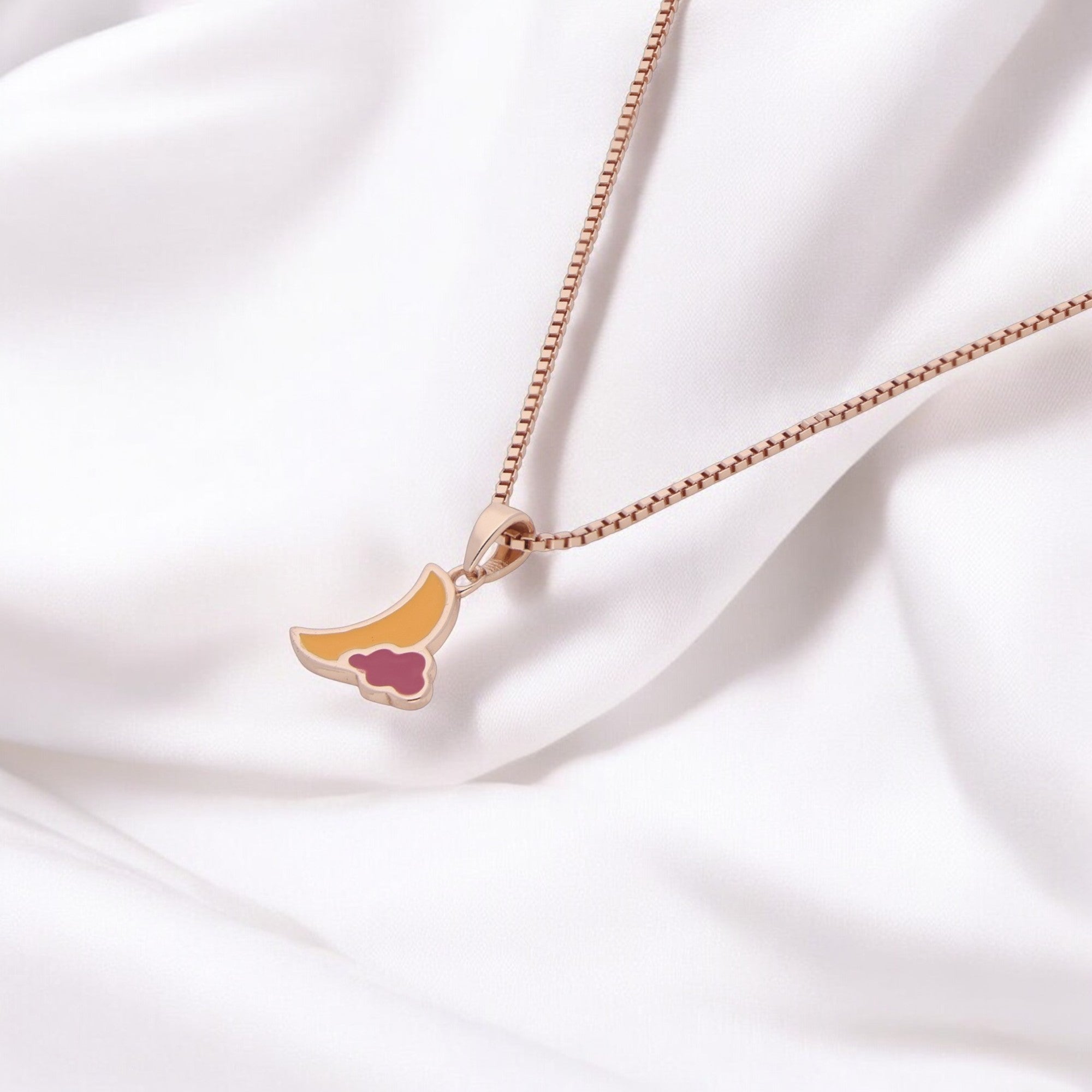 Twilight Glow Sterling Silver Pendant – A Celestial Dance of Moon and Clouds | SKU : 0021546334, 0021546303