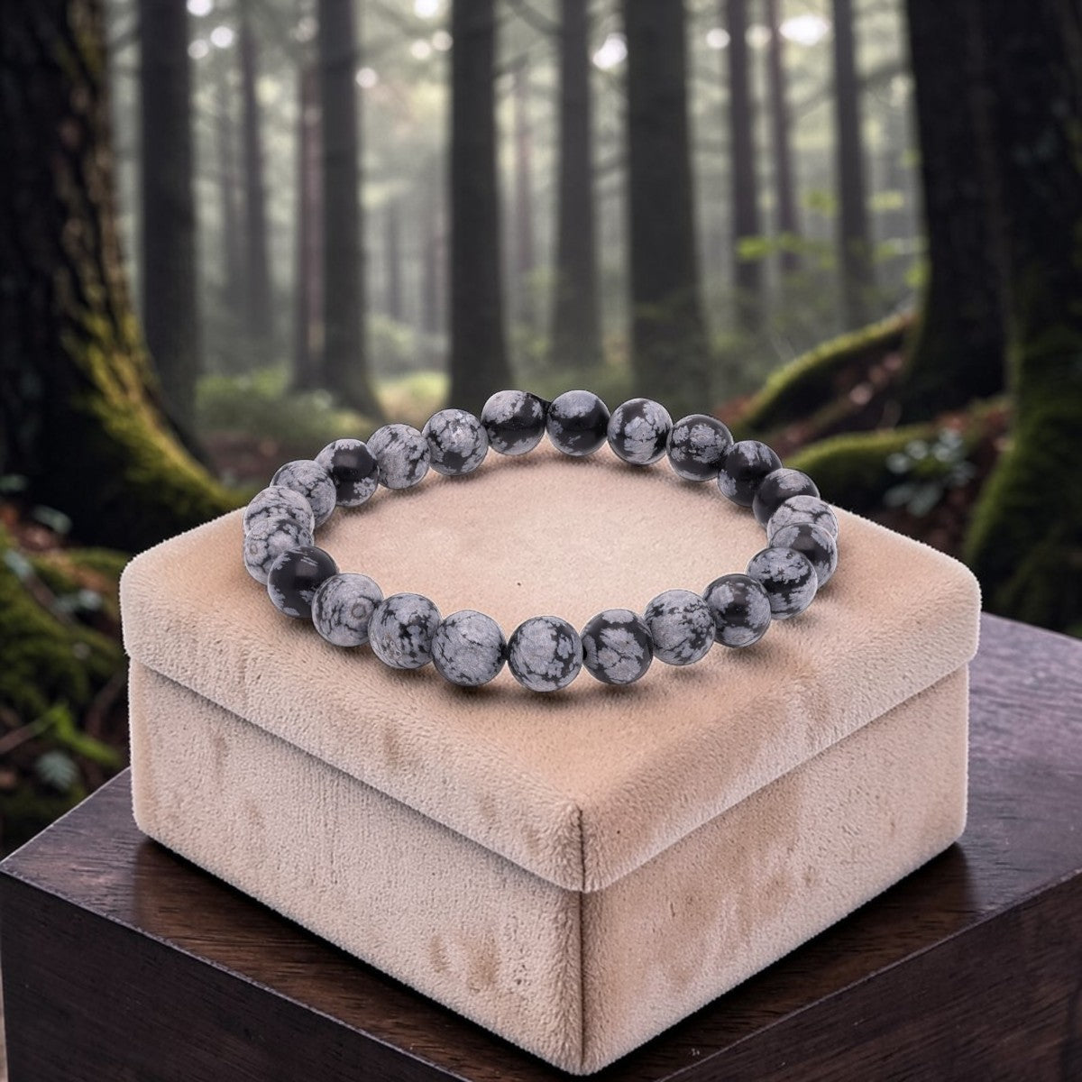 Snowflake Obsidian Balance Energy Bracelet | SKU: 0005539284, 0005539307, 0005561209, 0005561223, 0005561216