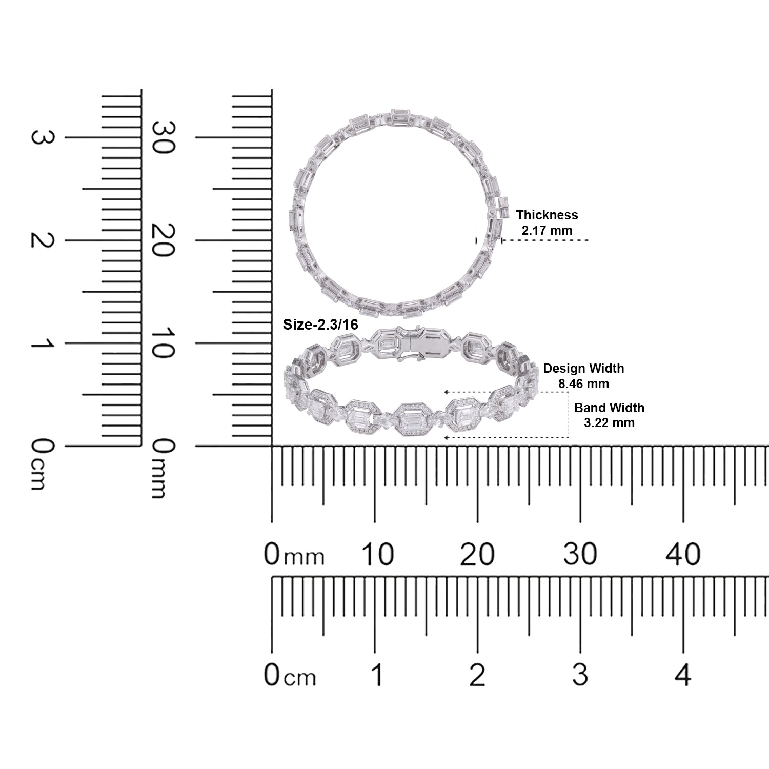 Imperial Grace Round Brilliant, Lozenge Blunt-Cut & Heritage Emerald-Cut Lab-Grown Diamond Bracelet | SKU : 0021986345, 0004677642