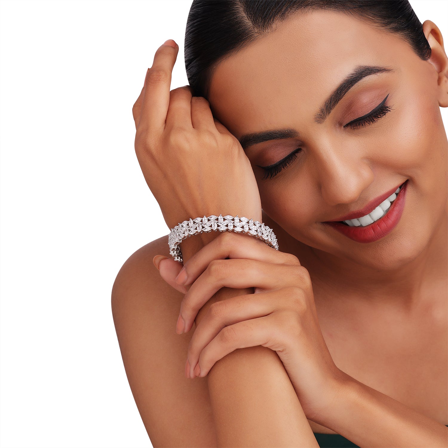 Exquisite Sterling Silver Cubic Zirconia Bangles | SKU : 0022163844, 0022167446, 0003888056
