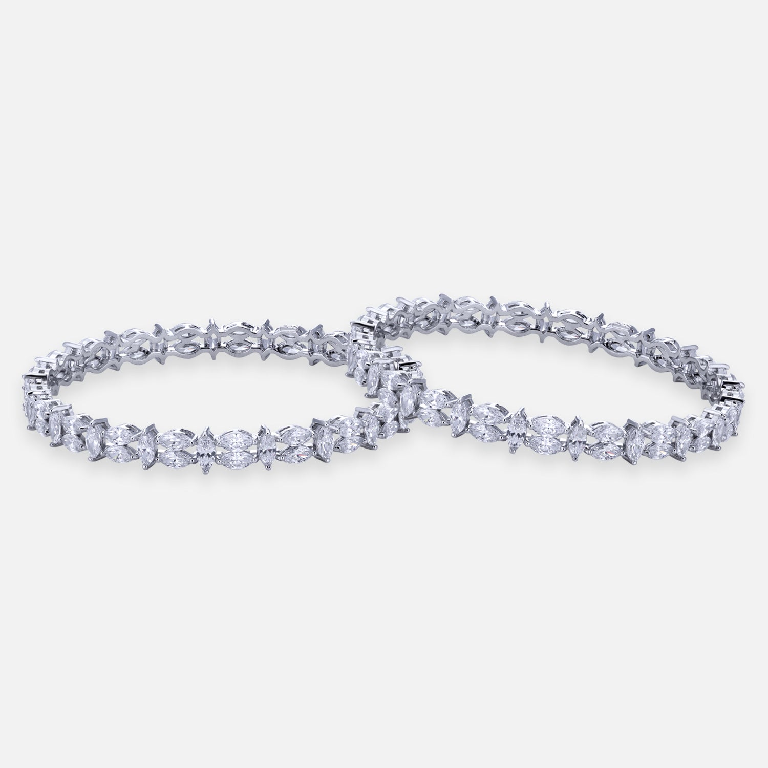 Exquisite Sterling Silver Cubic Zirconia Bangles | SKU : 0022163844, 0022167446, 0003888056