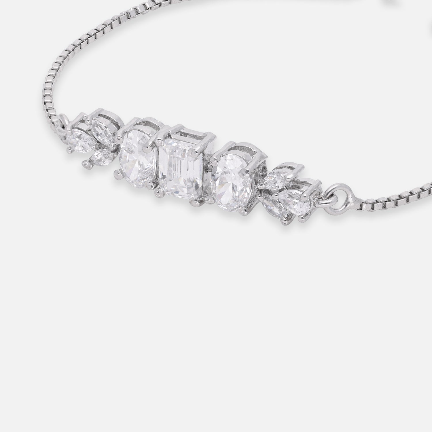 Emerald-Cut Line Adjustable Sterling Silver Bracelet | SKU : 0022164056, 0022167651, 0003888261