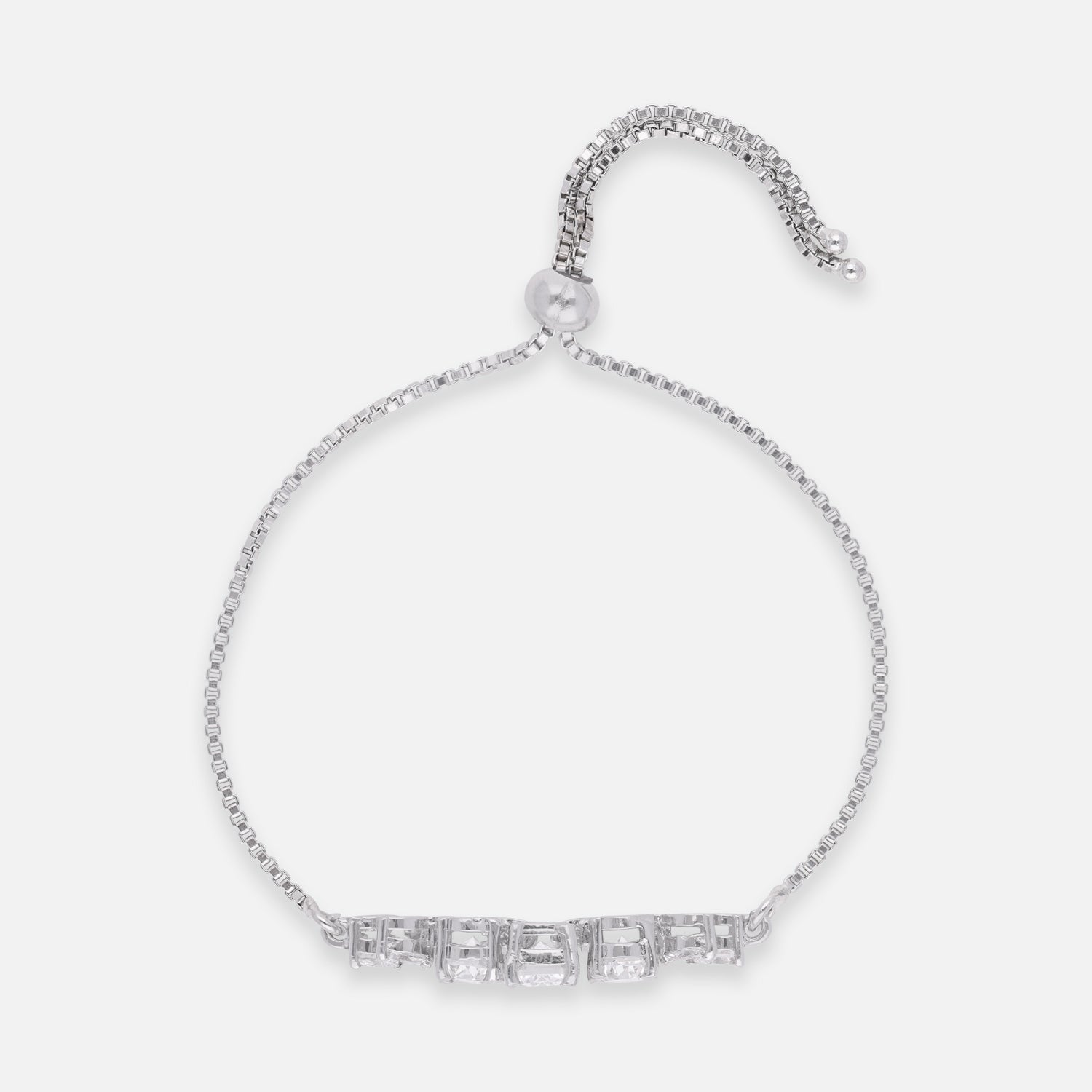 Emerald-Cut Line Adjustable Sterling Silver Bracelet | SKU : 0022164056, 0022167651, 0003888261