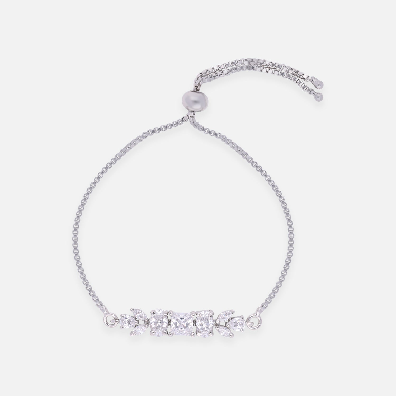 Floral Motif Adjustable Sterling Silver Bracelet | SKU : 0022164124, 0022167729, 0003888339