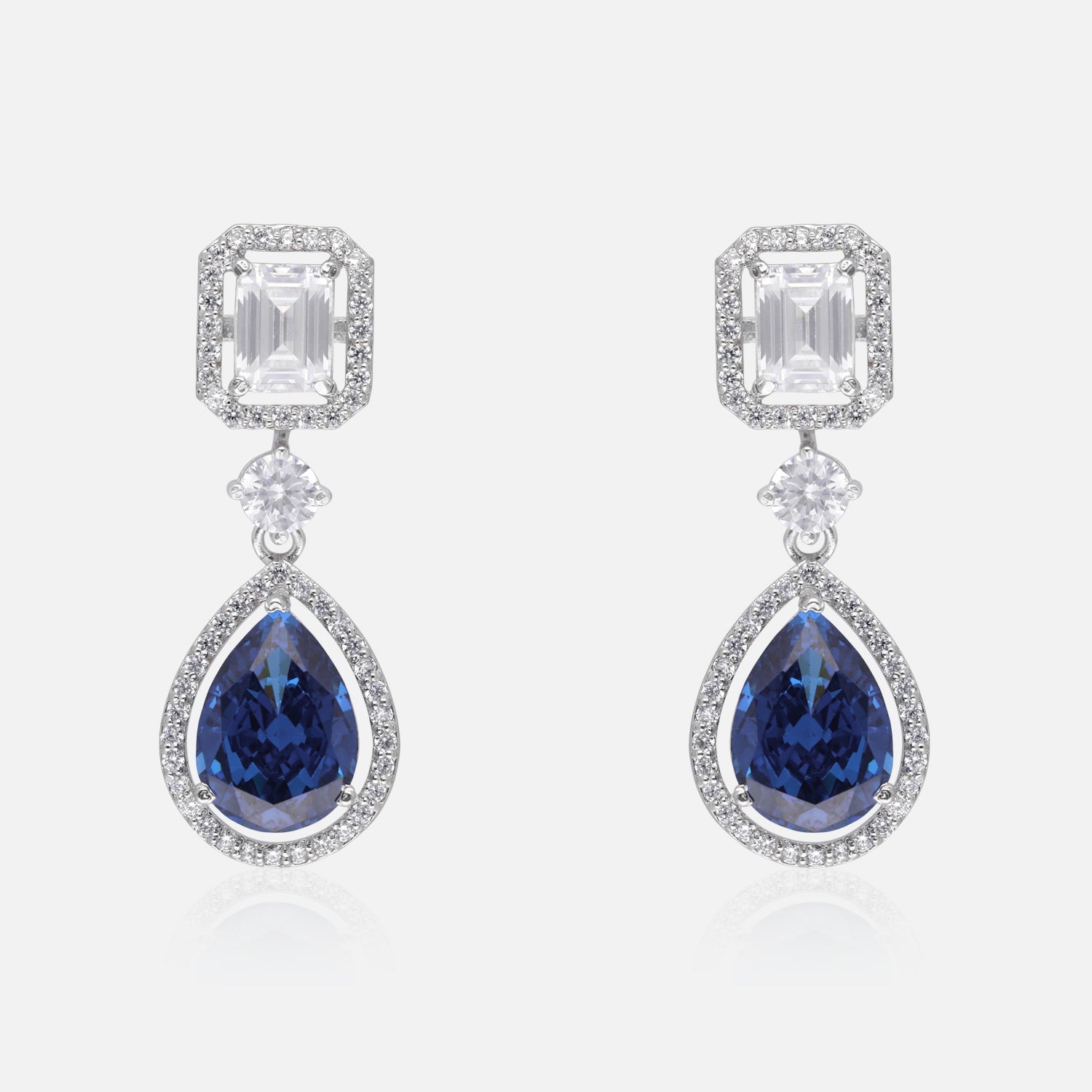 Teardrop Stone Sterling Silver Earrings | SKU : 0022178916, 0022179210, 0003894040