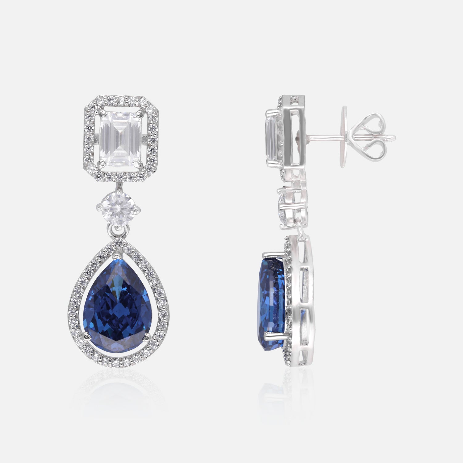 Teardrop Stone Sterling Silver Earrings | SKU : 0022178916, 0022179210, 0003894040