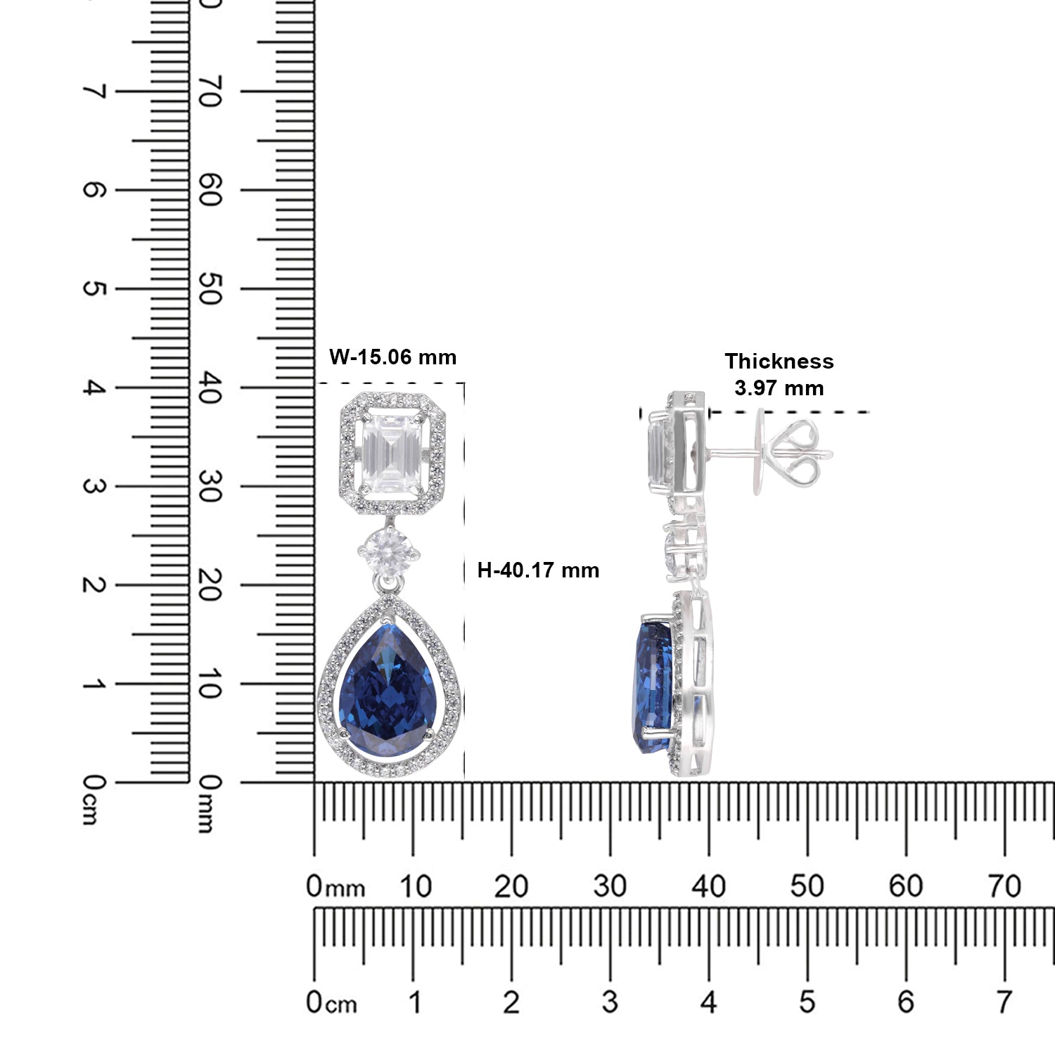 Teardrop Stone Sterling Silver Earrings | SKU : 0022178916, 0022179210, 0003894040