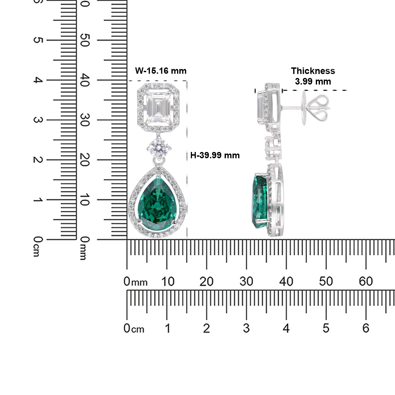 Teardrop Stone Sterling Silver Earrings | SKU : 0022178916, 0022179210, 0003894040