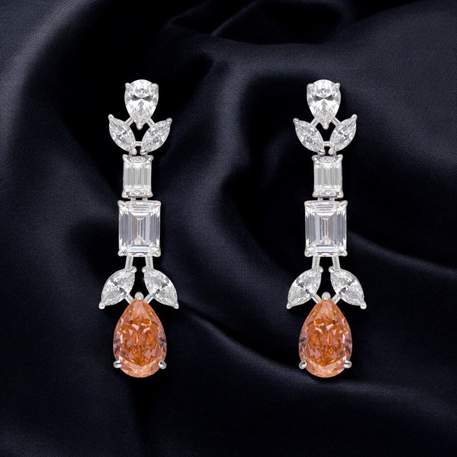 Multi-Stone Teardrop Sterling Silver Earrings | SKU : 0022178923, 0022179227, 0003894057