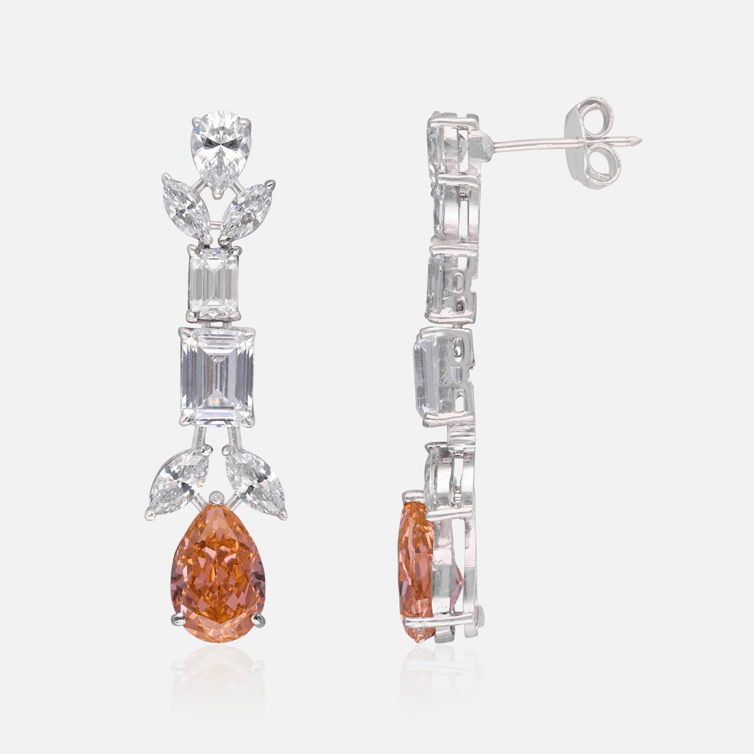 Multi-Stone Teardrop Sterling Silver Earrings | SKU : 0022178923, 0022179227, 0003894057