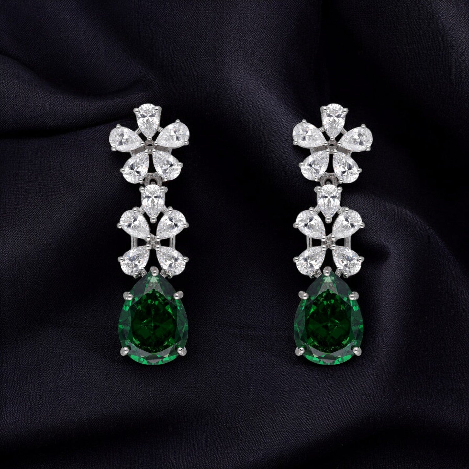 Butterfly Cluster Sterling Silver Drop Earrings | SKU : 0022179296, 0003894125
