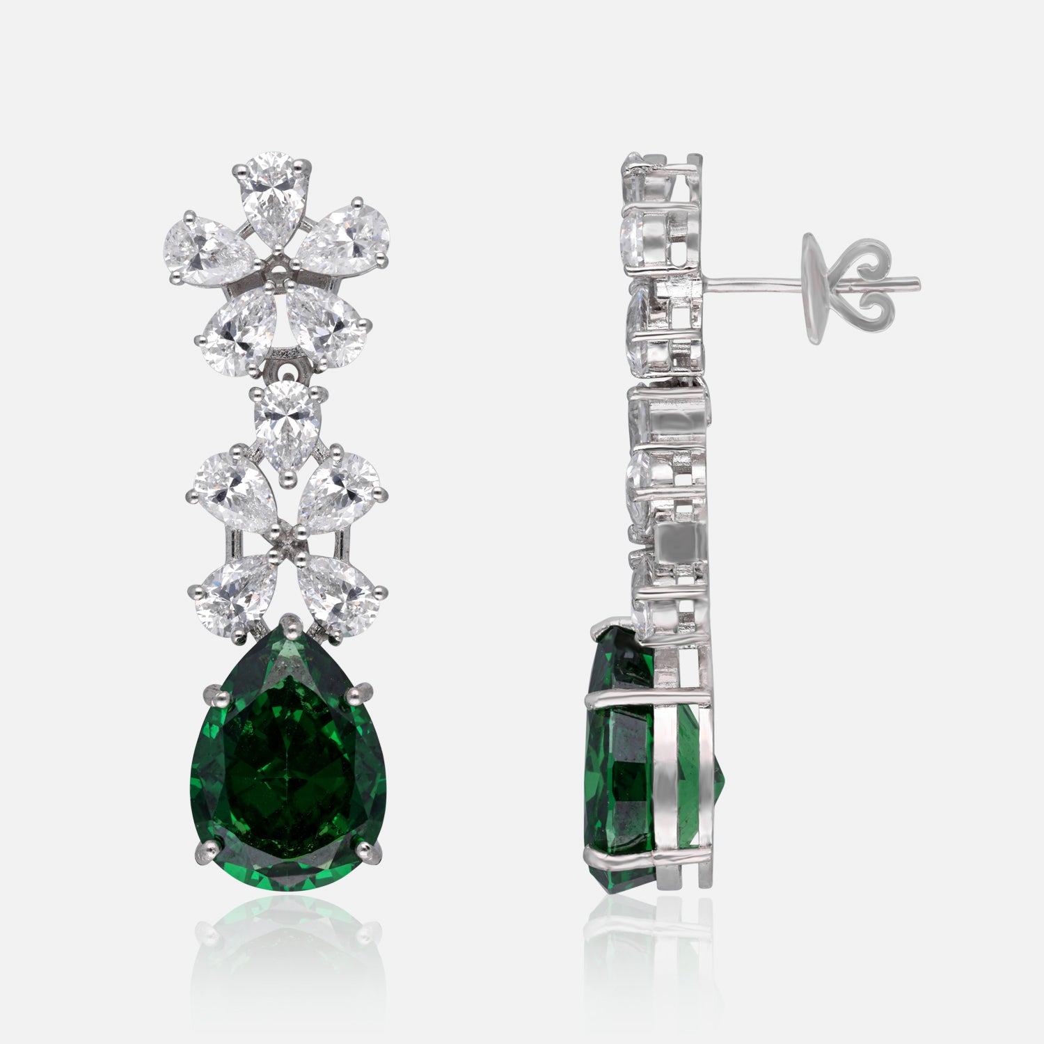 Butterfly Cluster Sterling Silver Drop Earrings | SKU : 0022179296, 0003894125