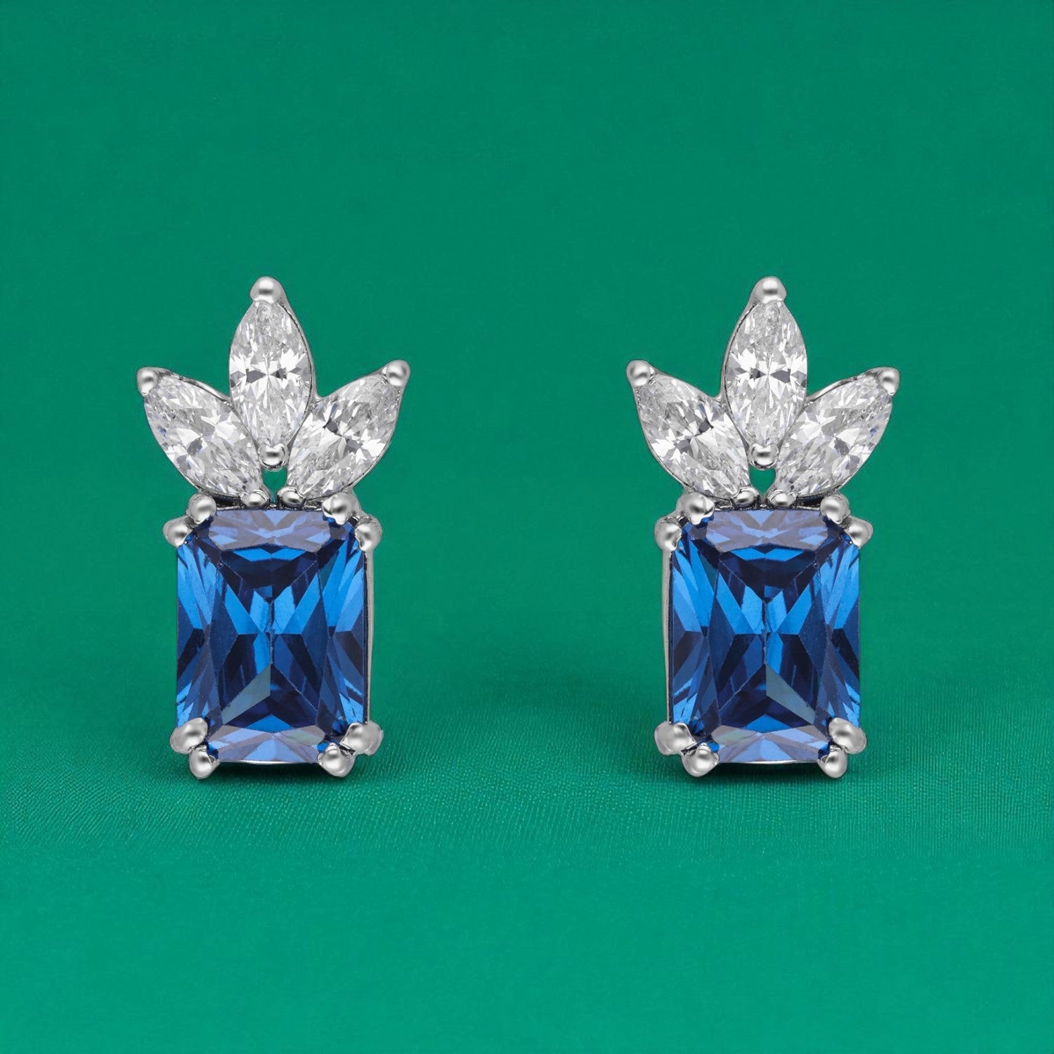 Radiant Elegance Cushion-Cut Gemstone Earrings | SKU : 0022196033, 0022194640, 0003904398