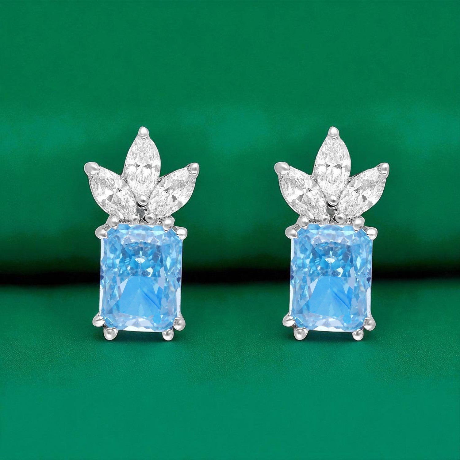 Radiant Elegance Cushion-Cut Gemstone Earrings | SKU : 0022196033, 0022194640, 0003904398