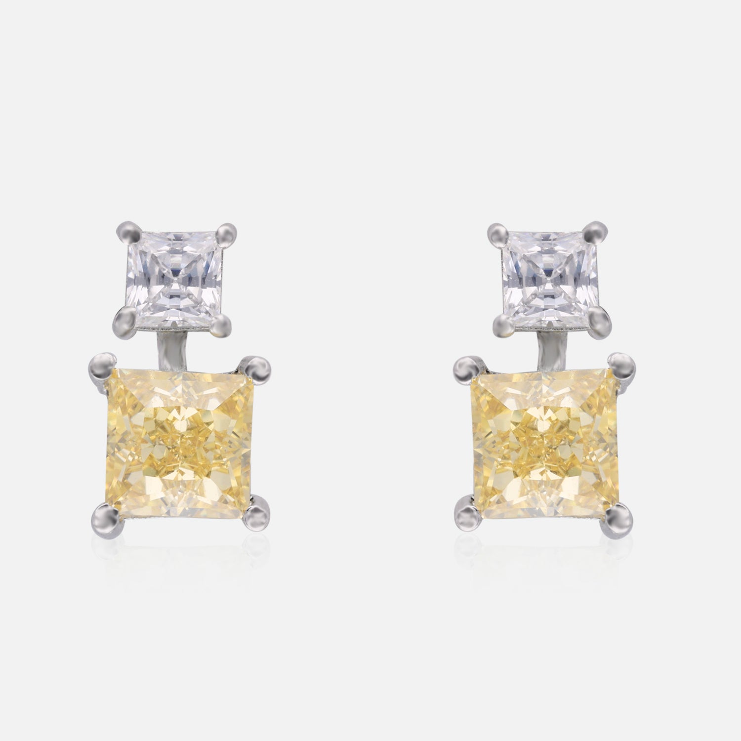 Dual Princess Gemstone Stud Earrings | SKU : 0022196255, 0022194862, 0003904619