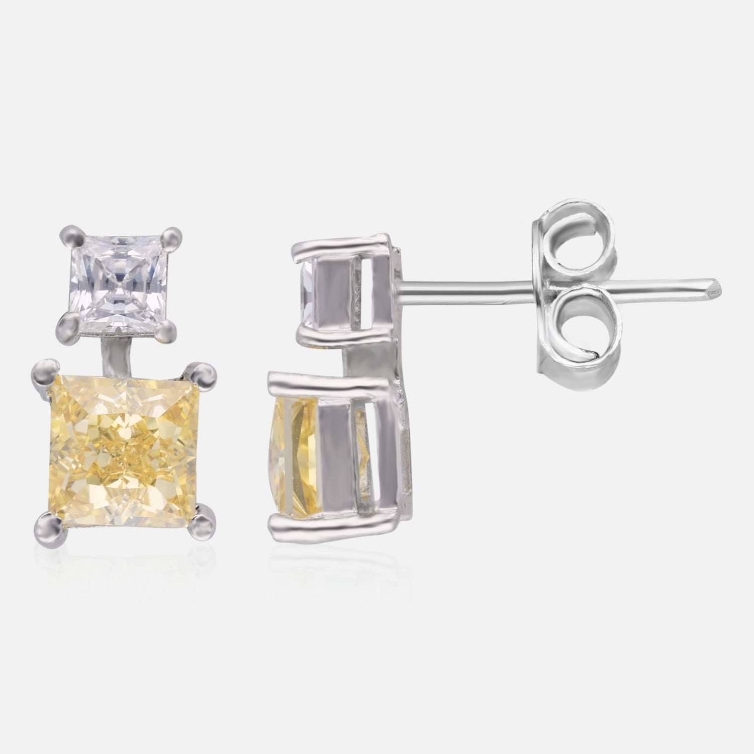 Dual Princess Gemstone Stud Earrings | SKU : 0022196255, 0022194862, 0003904619