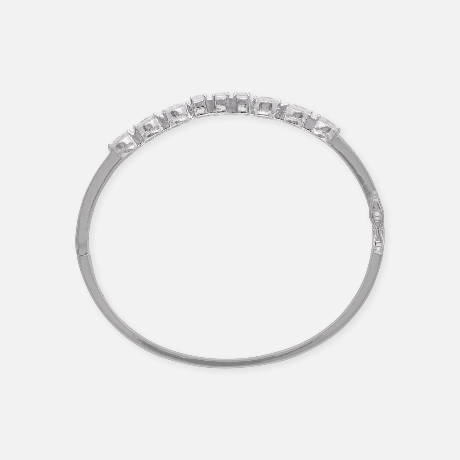 Sterling Silver Marquise & Baguette Diamond-Accented Designer Bangle | SKU : 0022219541, 0022219336, 0003921999