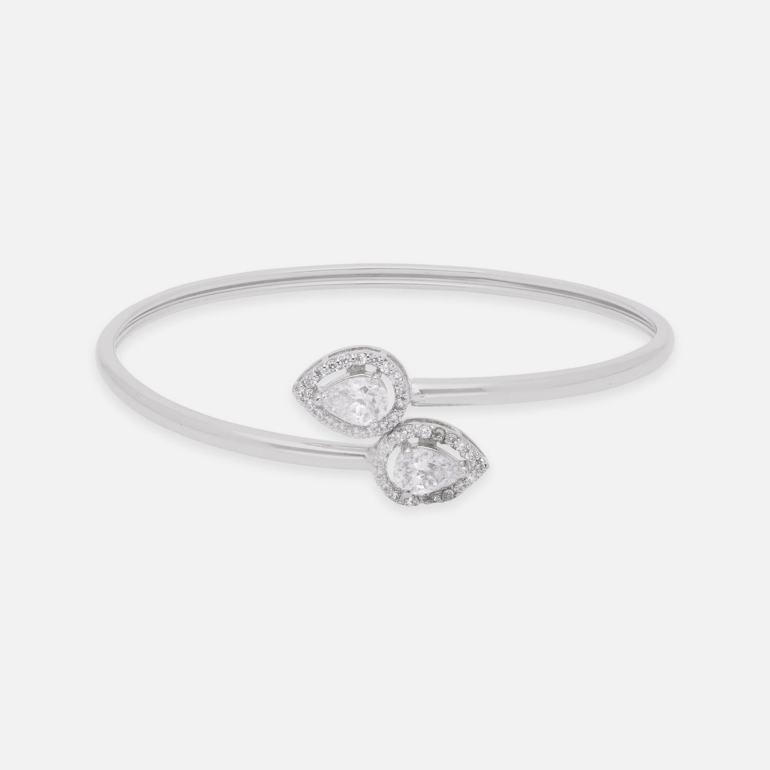 Ethereal Sterling Silver Twin Teardrop Halo Bracelet | SKU : 0022219688, 0022219473, 0003922132