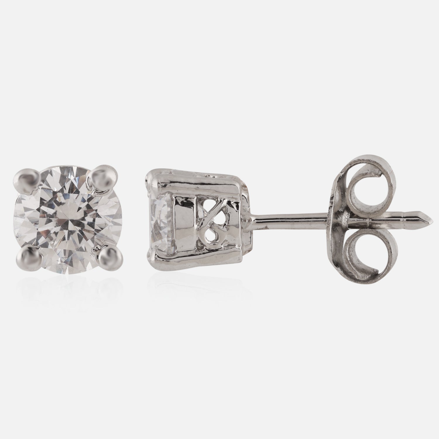 Sterling Silver Classic Four-Prong Cubic Zirconia Stud Earrings | SKU : 0022261373, 0022260192, 0003939765