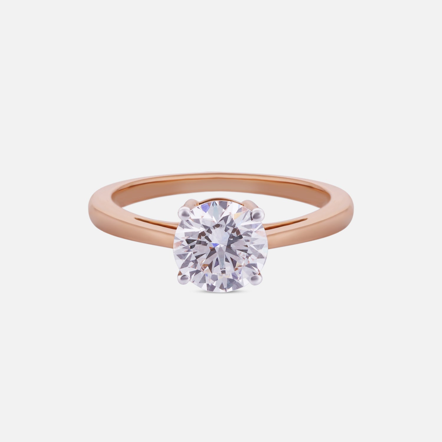 Blush Radiance Lab-Grown Diamond Solitaire Ring in 18K Rose Gold | SKU : 0004952596
