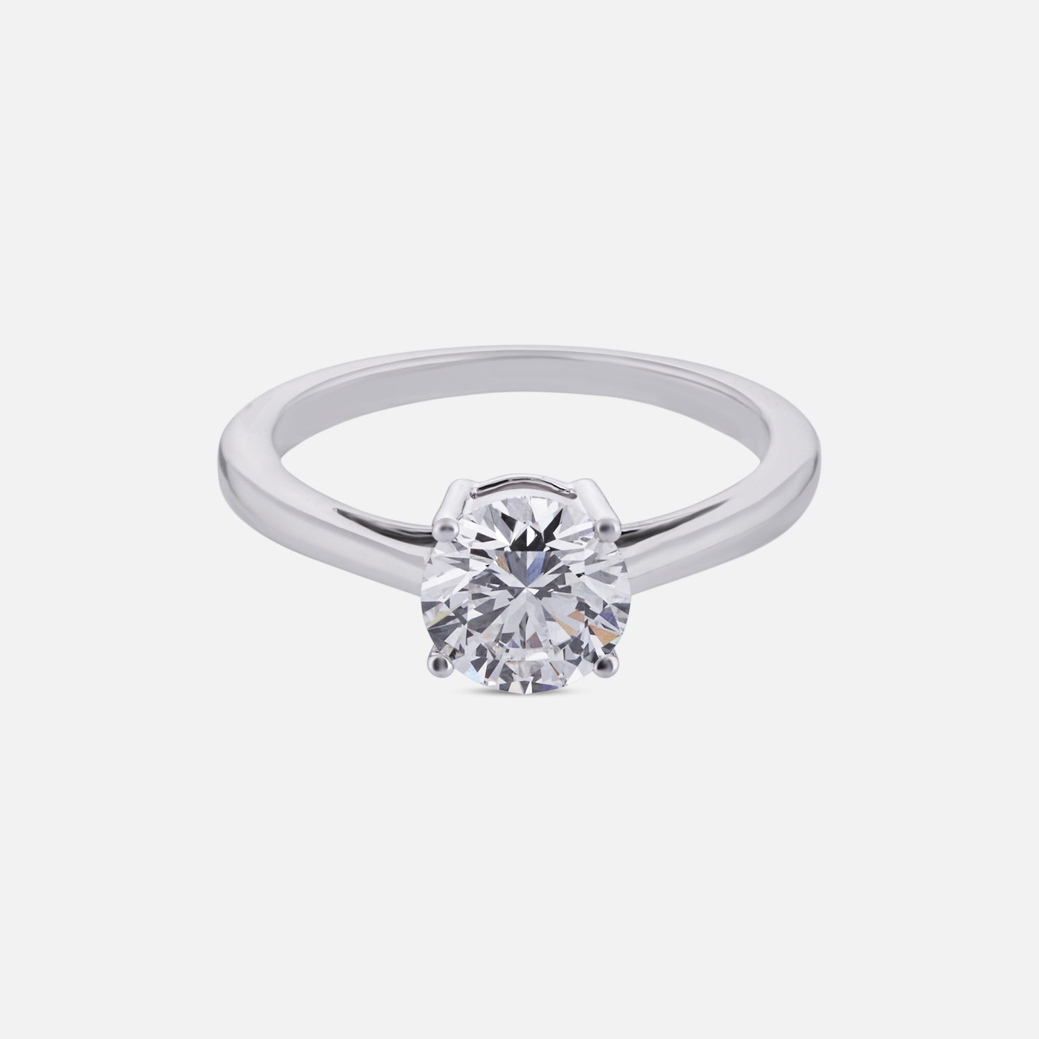 Ethereal Brilliance: Lab-Grown Solitaire Diamond Ring in White Gold | SKU : 0004952633
