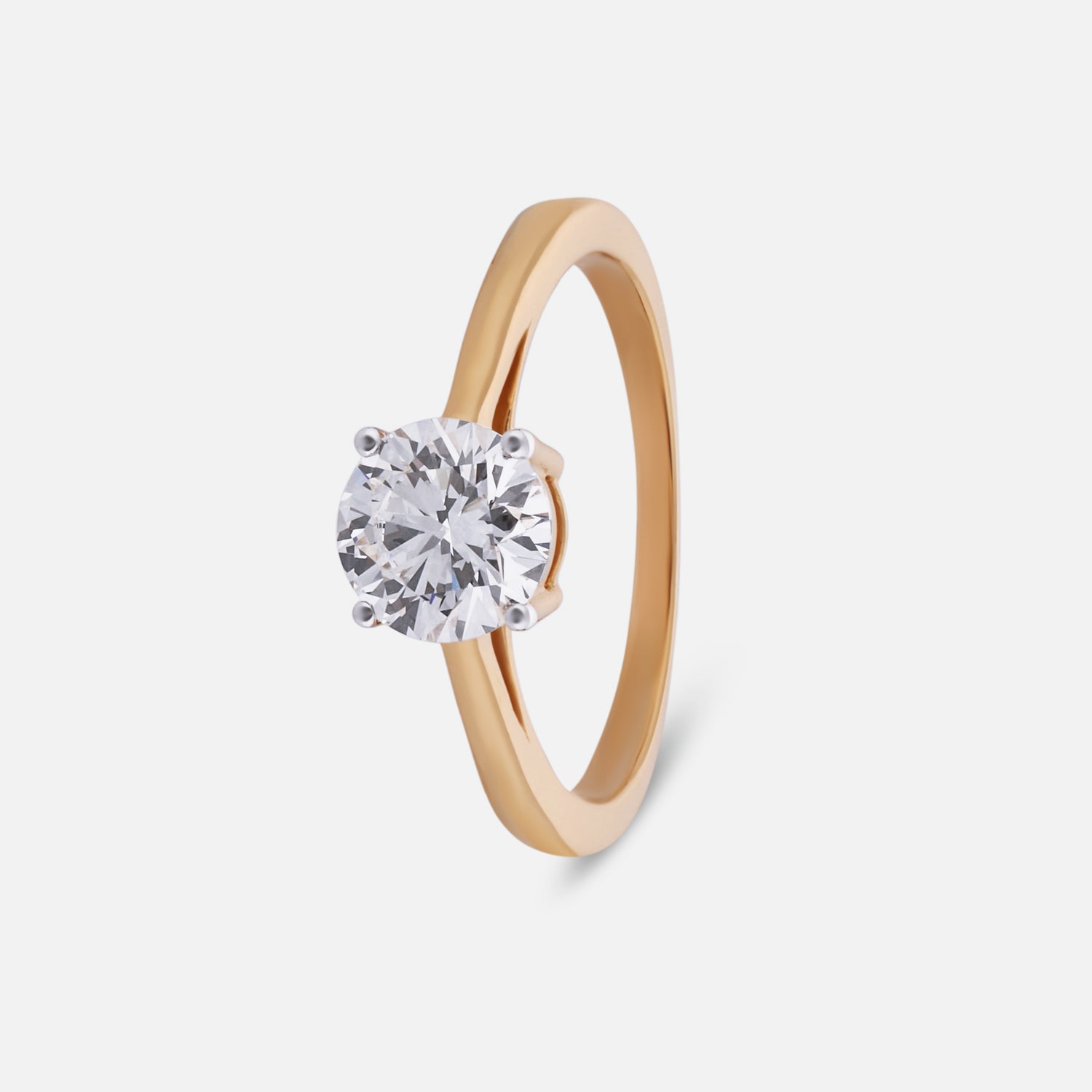 Celestial Radiance: Lab-Grown Solitaire Diamond Ring in Yellow Gold | SKU : 0004952640