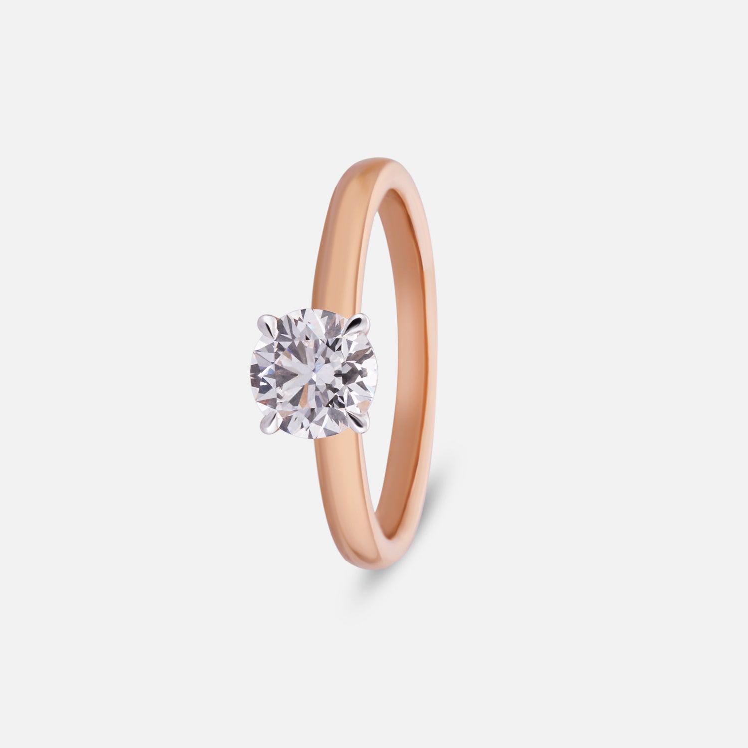 Blush Harmony: Lab-Grown Solitaire Diamond Ring in Rose Gold | SKU : 0004952664