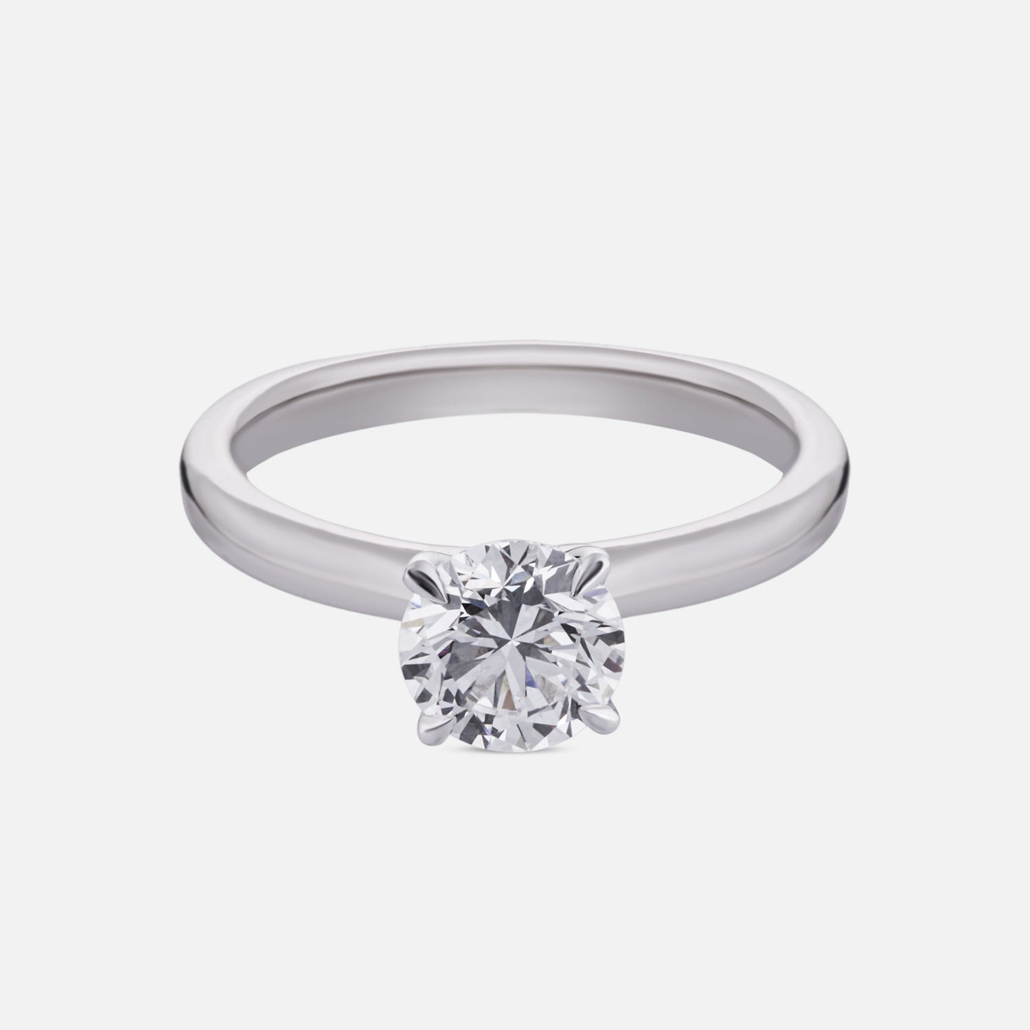Luminous Grace: Lab-Grown Solitaire Diamond Ring in White Gold | SKU : 0004952671