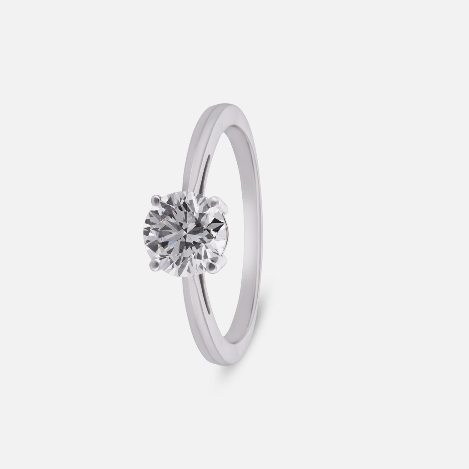 Lumine Classic Round Lab Grown Diamond Solitaire Ring in White Gold | SKU : 0004952695