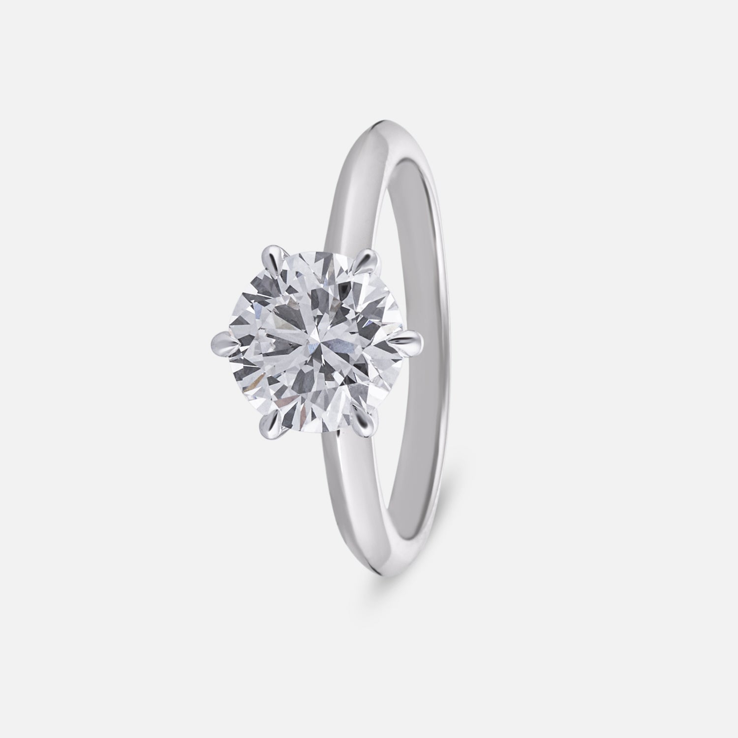 Timeless Round Brilliant Lab-Grown Diamond Solitaire Ring in White Gold | SKU : 0004952824