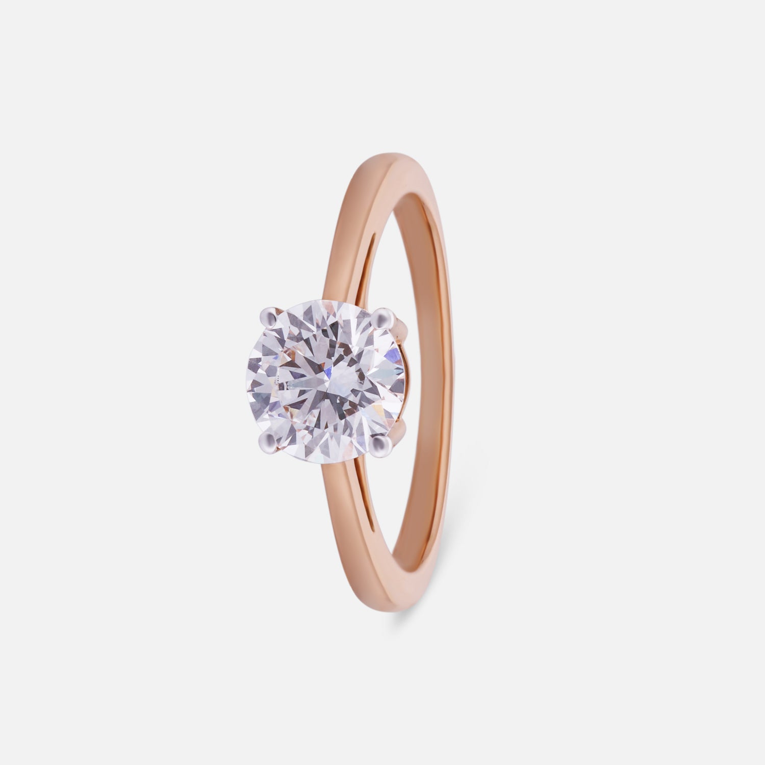 Ethereal Round Brilliant Lab-Grown Diamond Solitaire Ring in Rose Gold | SKU : 0004952886
