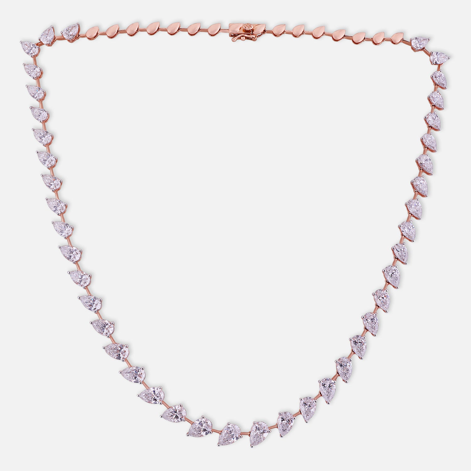 Exquisite Lab-Grown Pear Diamond Necklace in 18K Rose Gold | SKU : 0004952923