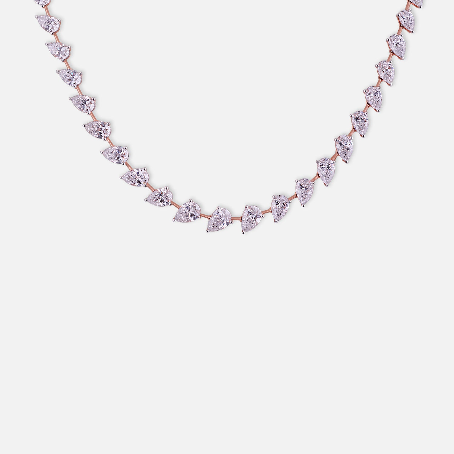 Exquisite Lab-Grown Pear Diamond Necklace in 18K Rose Gold | SKU : 0004952923