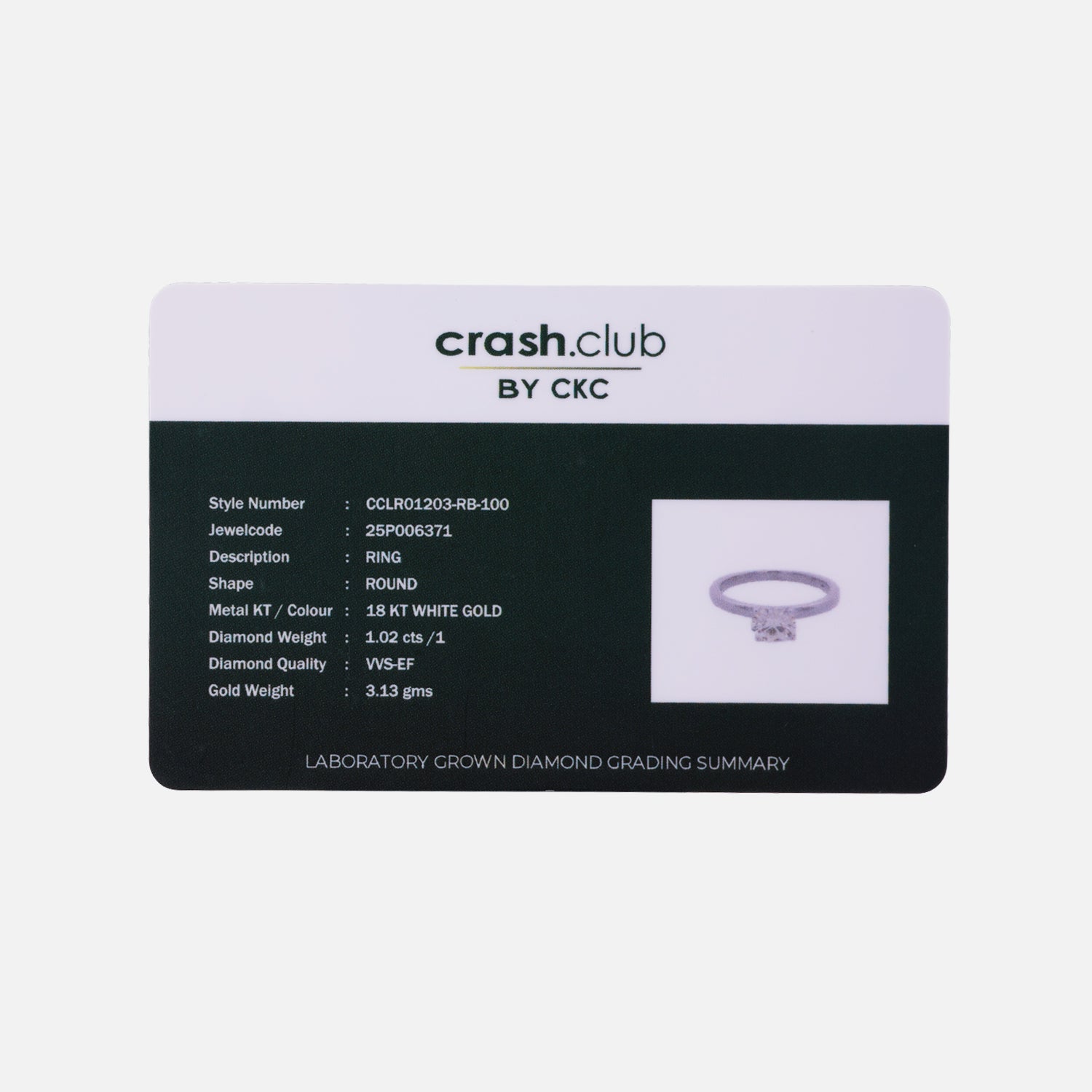 Pure Serenity Lab Grown Solitaire Diamond Ring in White Gold | SKU : 0004952954