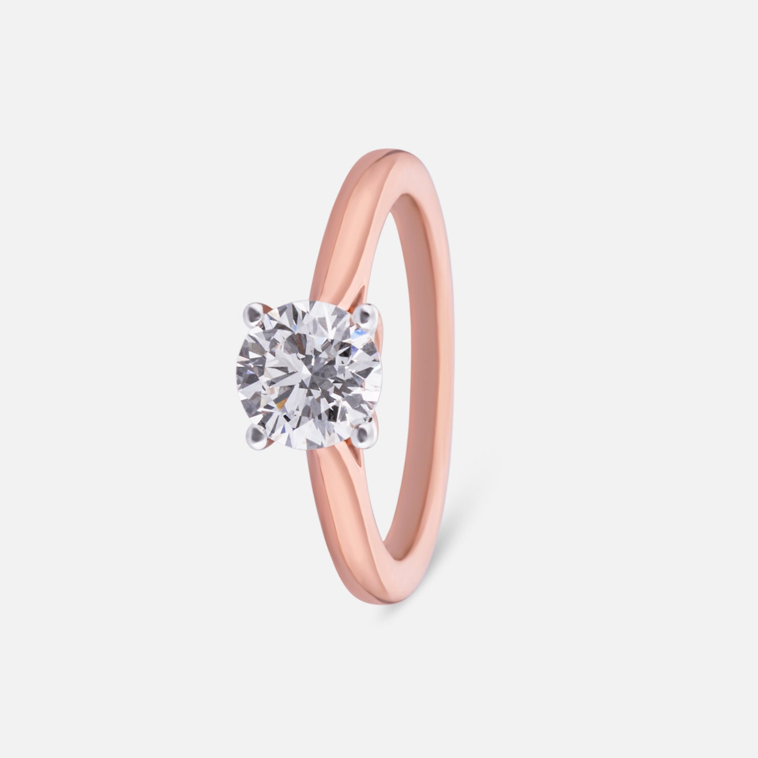 Refined Round Brilliant Lab-Grown Diamond Solitaire Ring in Rose Gold | SKU : 0004953012