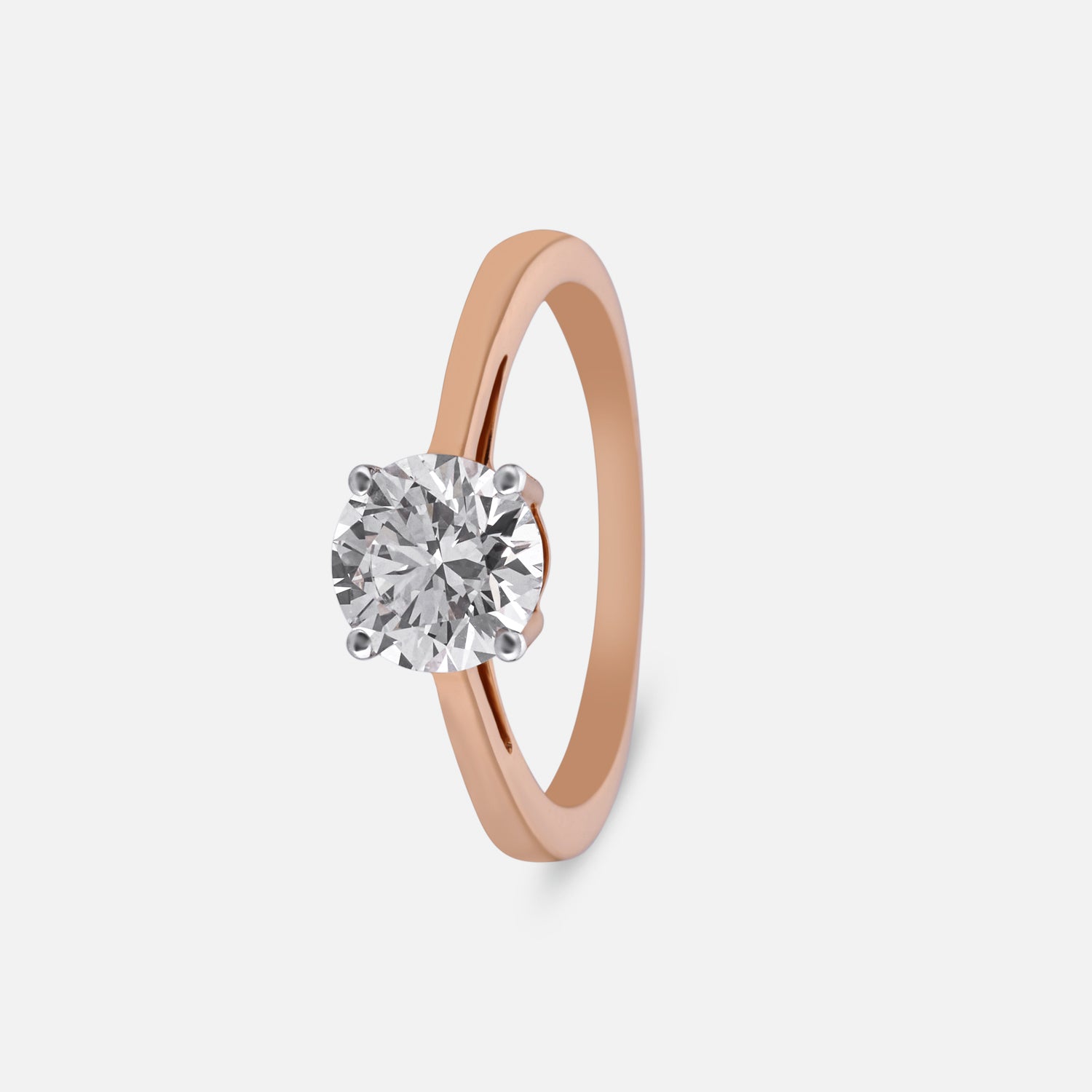 Elegant Six-Prong Lab-Grown Diamond Solitaire Ring in Rose Gold | SKU : 0004953036