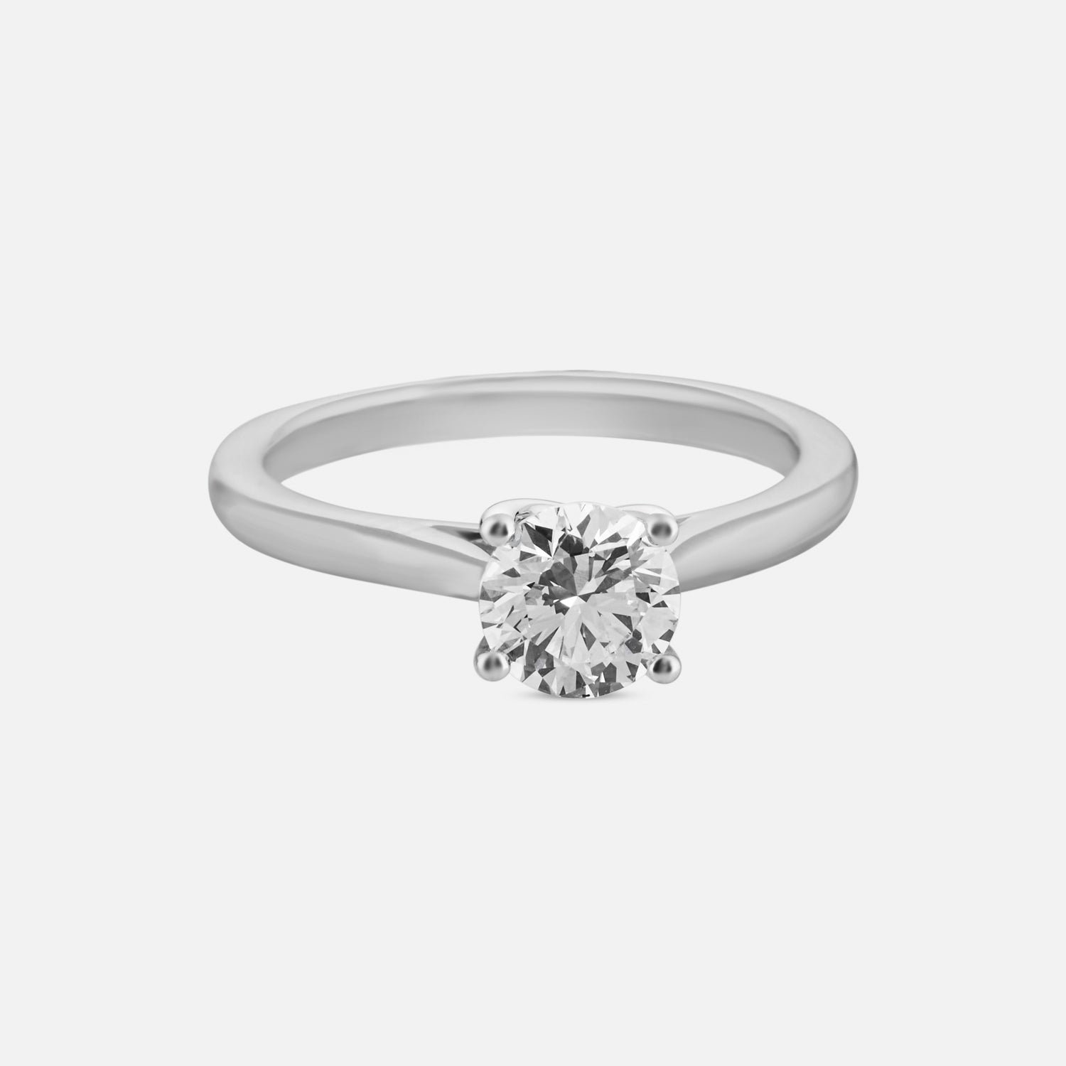 Classic Round Brilliant Lab-Grown Diamond Solitaire Ring in White Gold | SKU : 0004953043