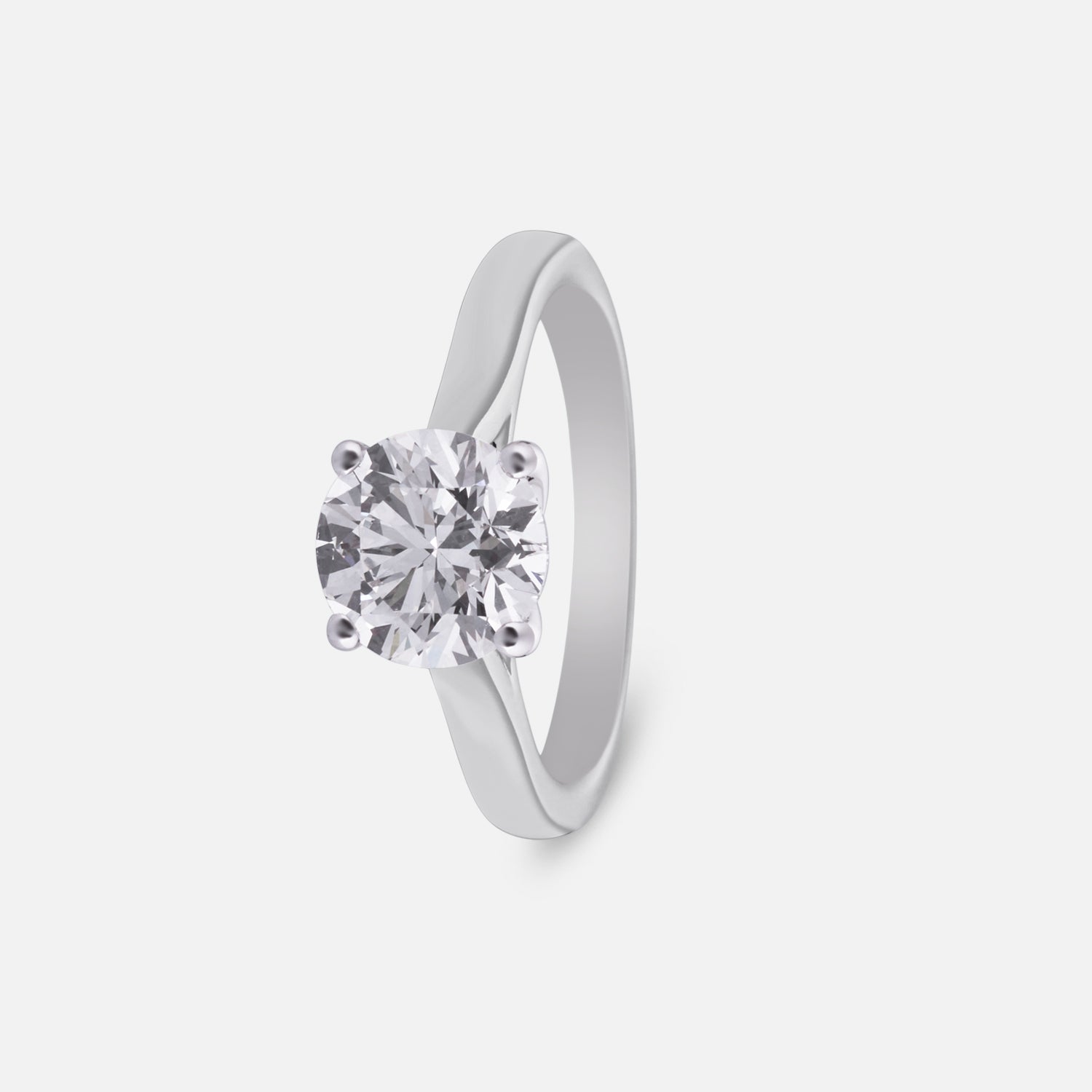 Lumine Lab Grown Diamond Solitaire Ring in White Gold | SKU : 0004953104