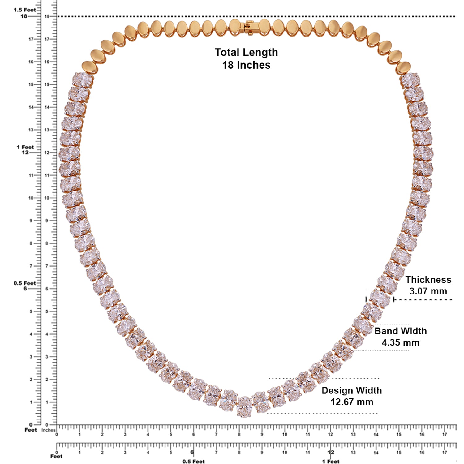 Classic Lab-Grown Diamond Choker Necklace in 18K Yellow Gold | SKU : 0004953135