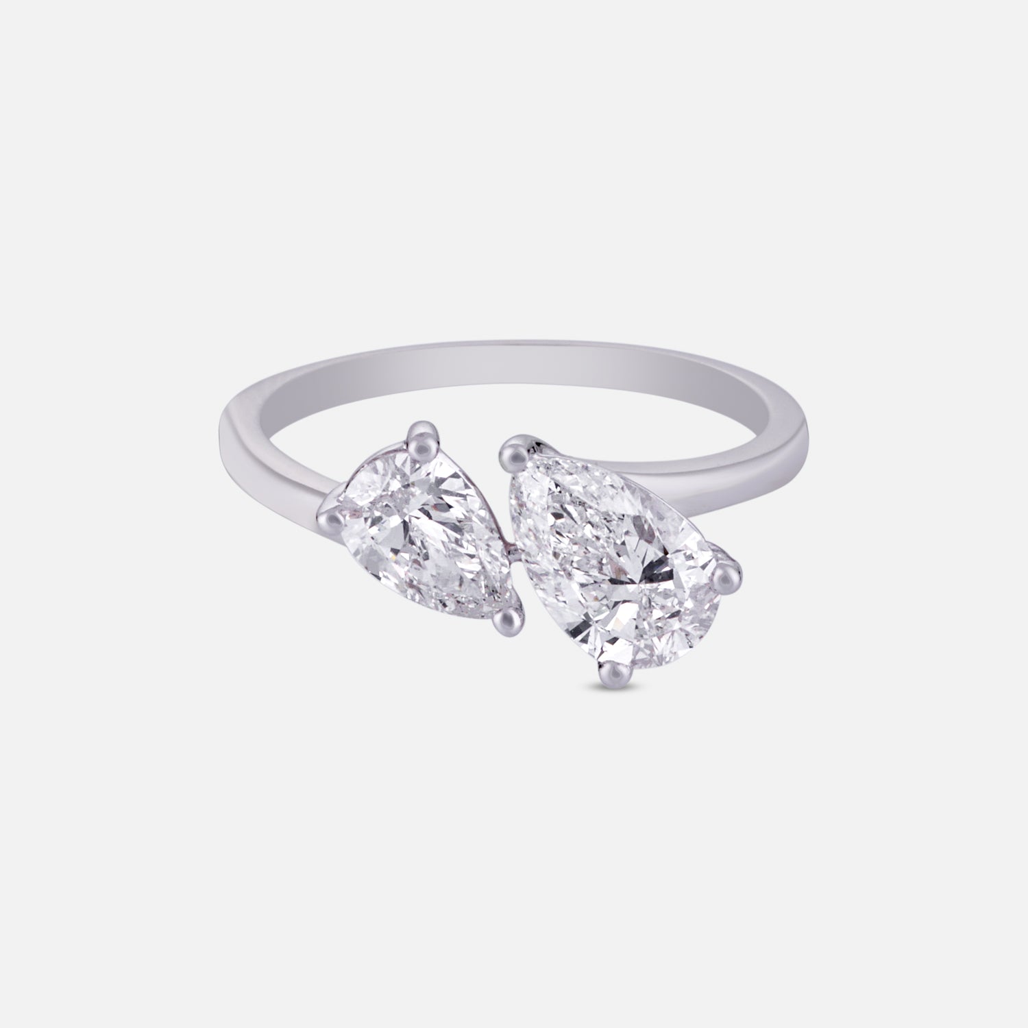 Aurelia Twin Pear Lab Grown Diamond Ring in White Gold | SKU : 0004953180