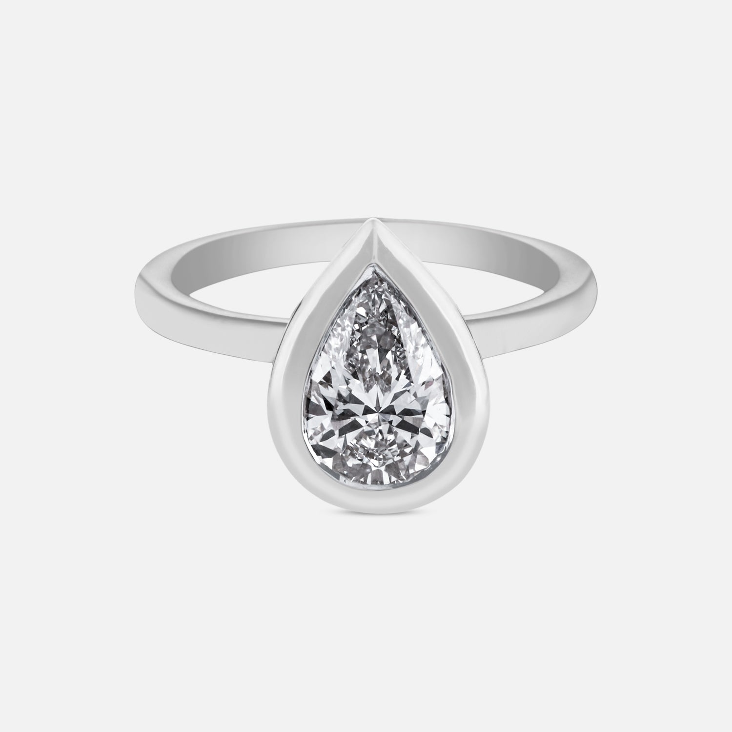 Pear-Shaped Lab-Grown Diamond Solitaire Ring in White Gold | SKU : 0004953227