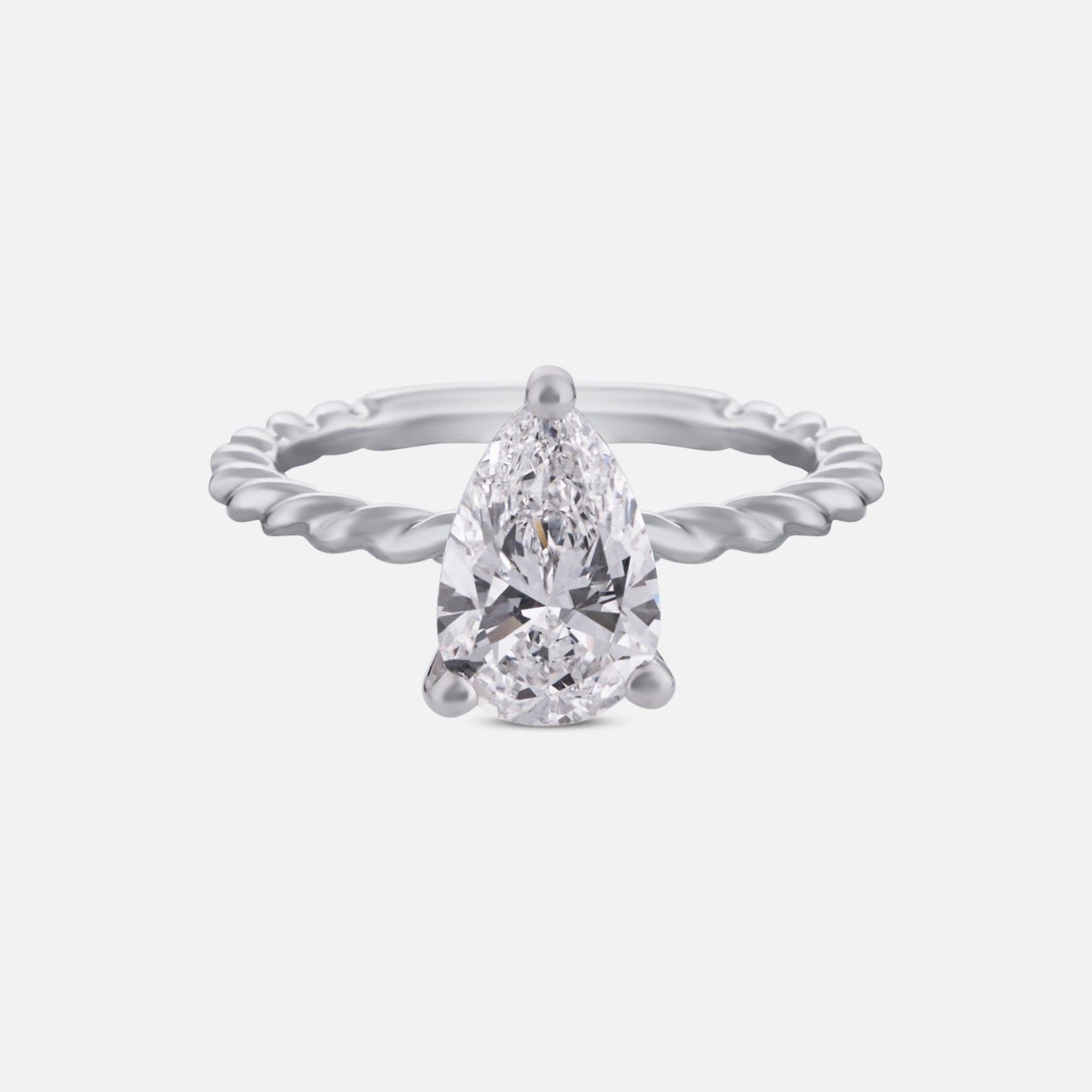 Celestial Dew Lab Grown Pear Diamond Ring in White Gold | SKU : 0004953258