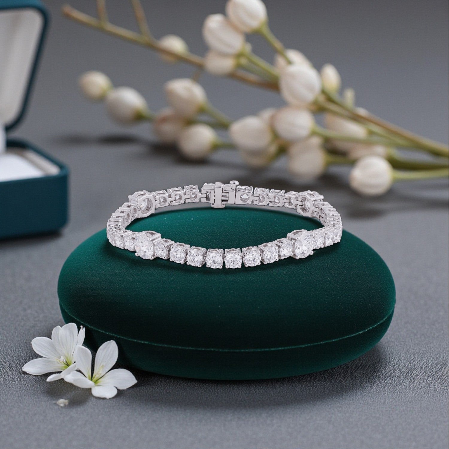 Celestial Glow Lab Grown Diamond Tennis Bracelet in 18K White Gold | SKU : 0004953289