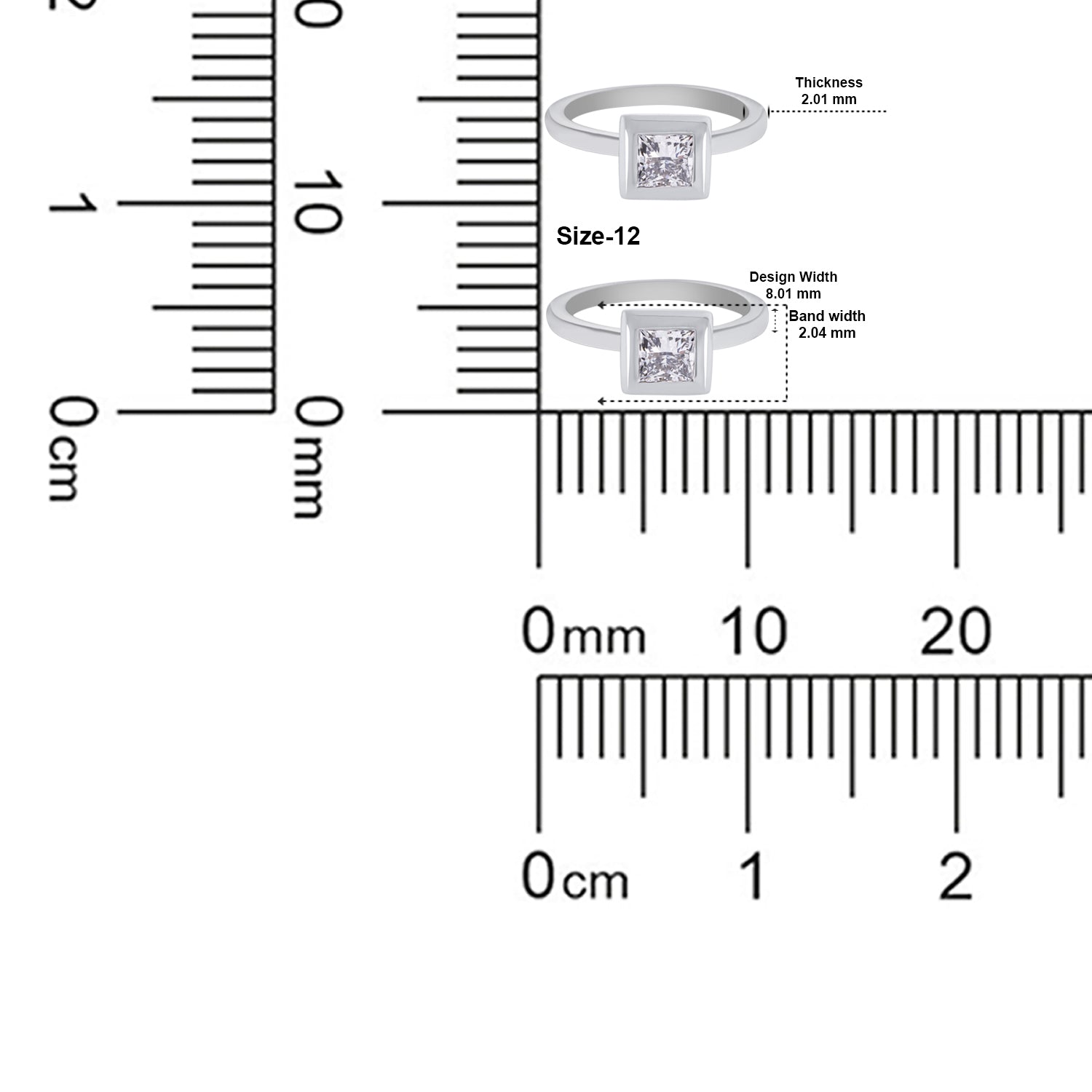 Modern Muse Lab Grown Princess Cut Diamond Ring in White Gold | SKU : 0004953319