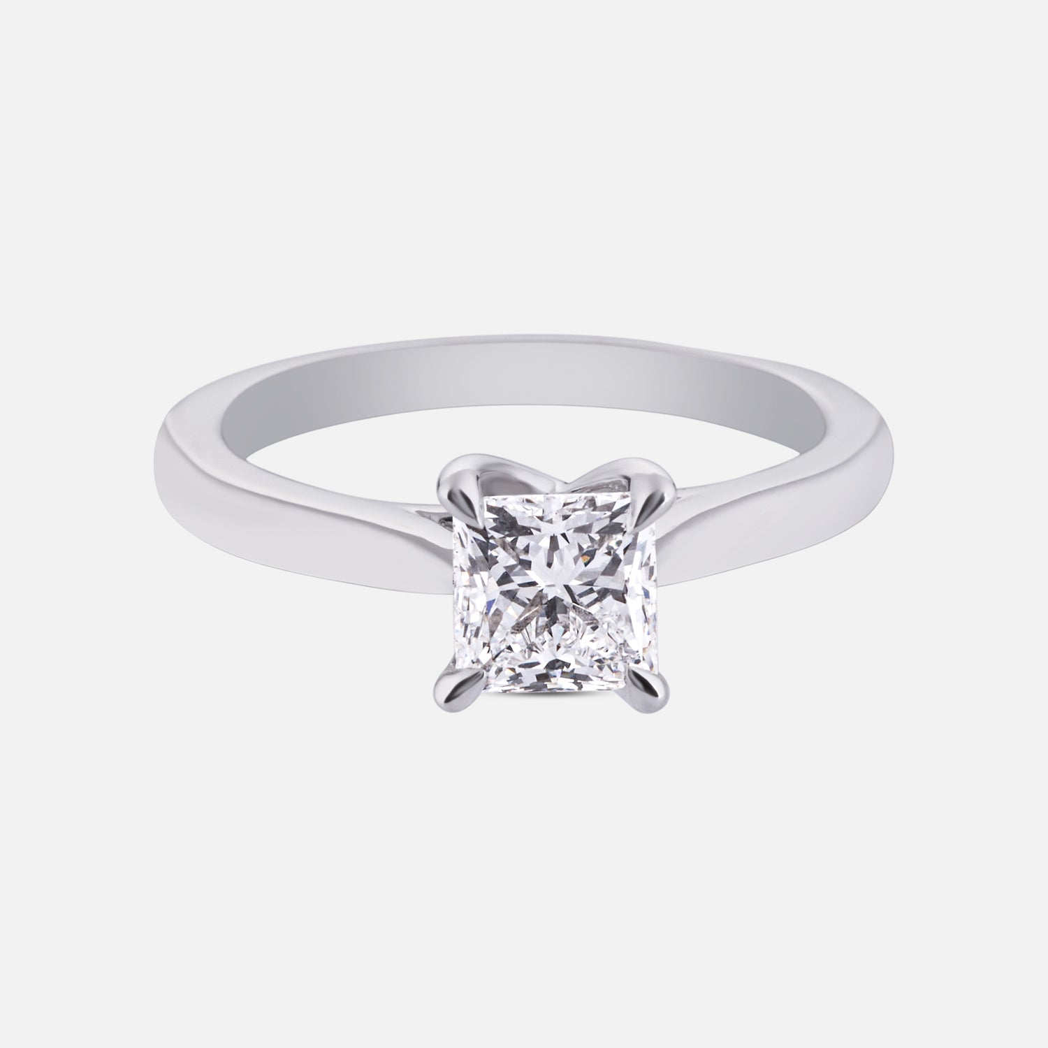 Princess-Cut Lab-Grown Diamond Solitaire Ring in White Gold | SKU : 0004953326