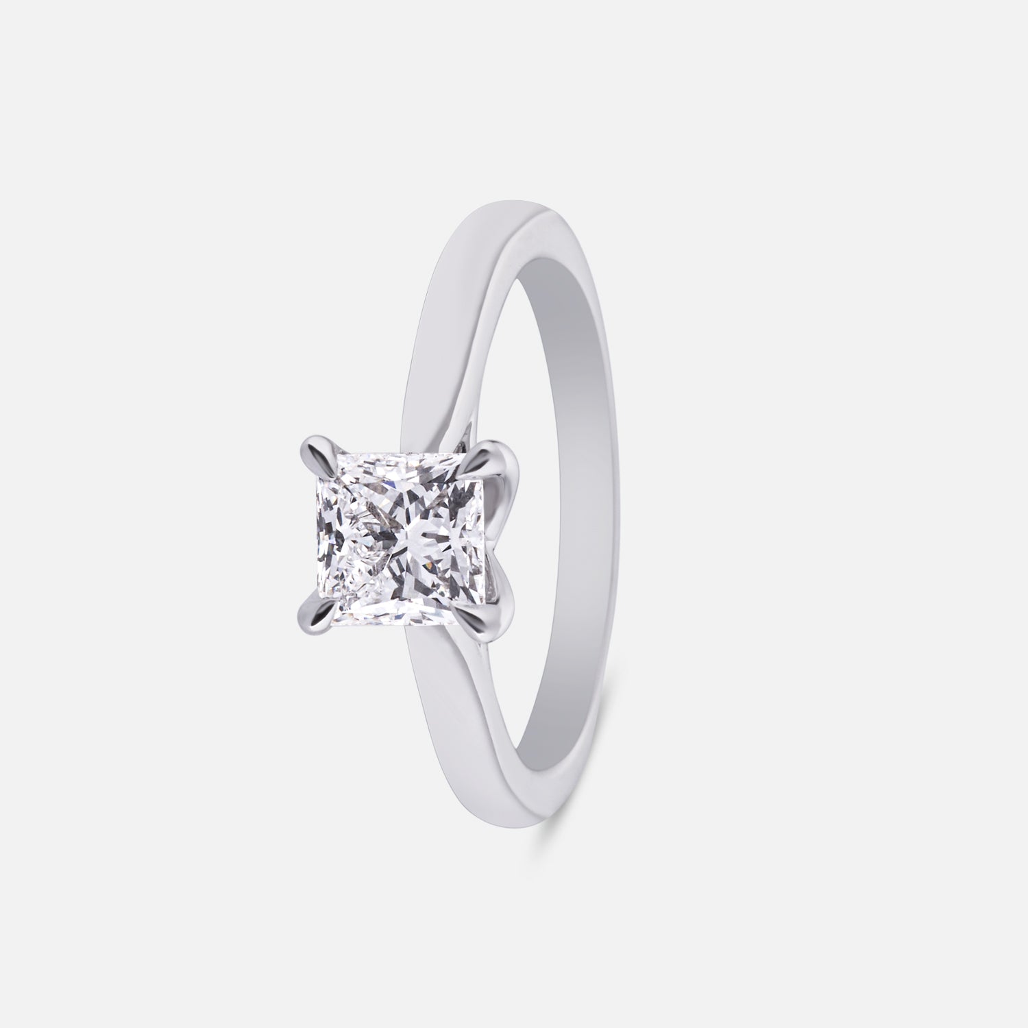 Princess-Cut Lab-Grown Diamond Solitaire Ring in White Gold | SKU : 0004953326