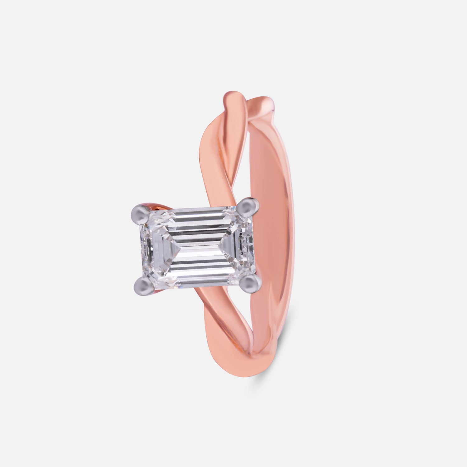 Emerald-Cut Lab-Grown Diamond Solitaire Ring in Rose Gold | SKU : 0004953357